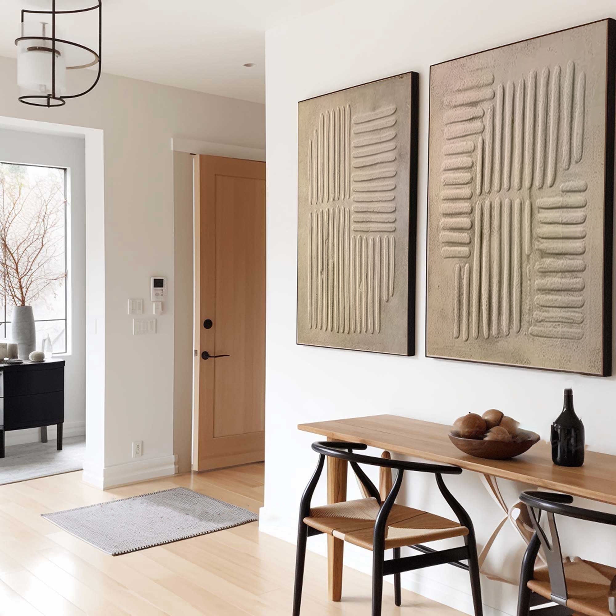 Beige & Brown Minimalist Painting Set Of 2 #BBS 022