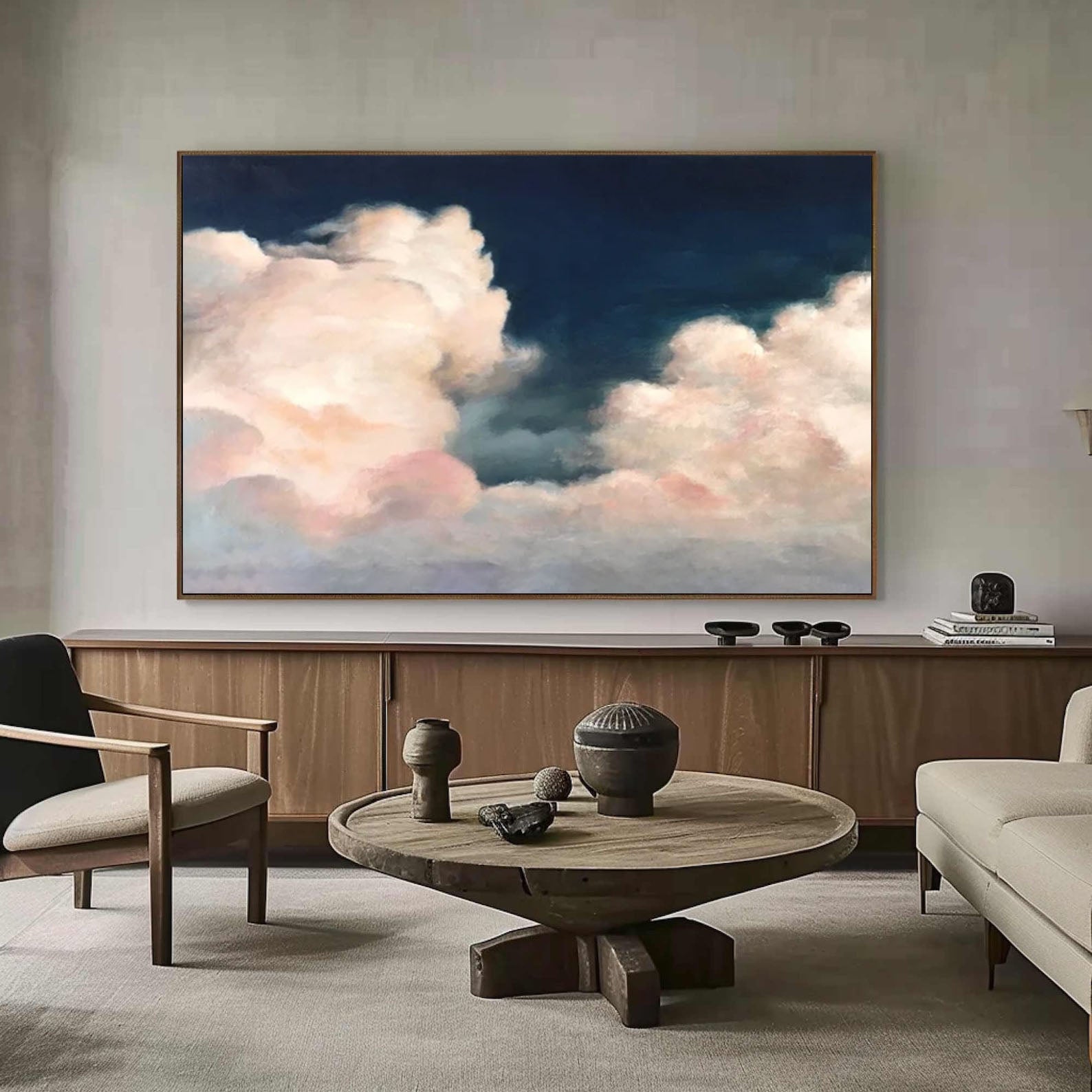 Ethereal Cloudscape Painting Elegant Wall Art for Living Spaces #SP 010