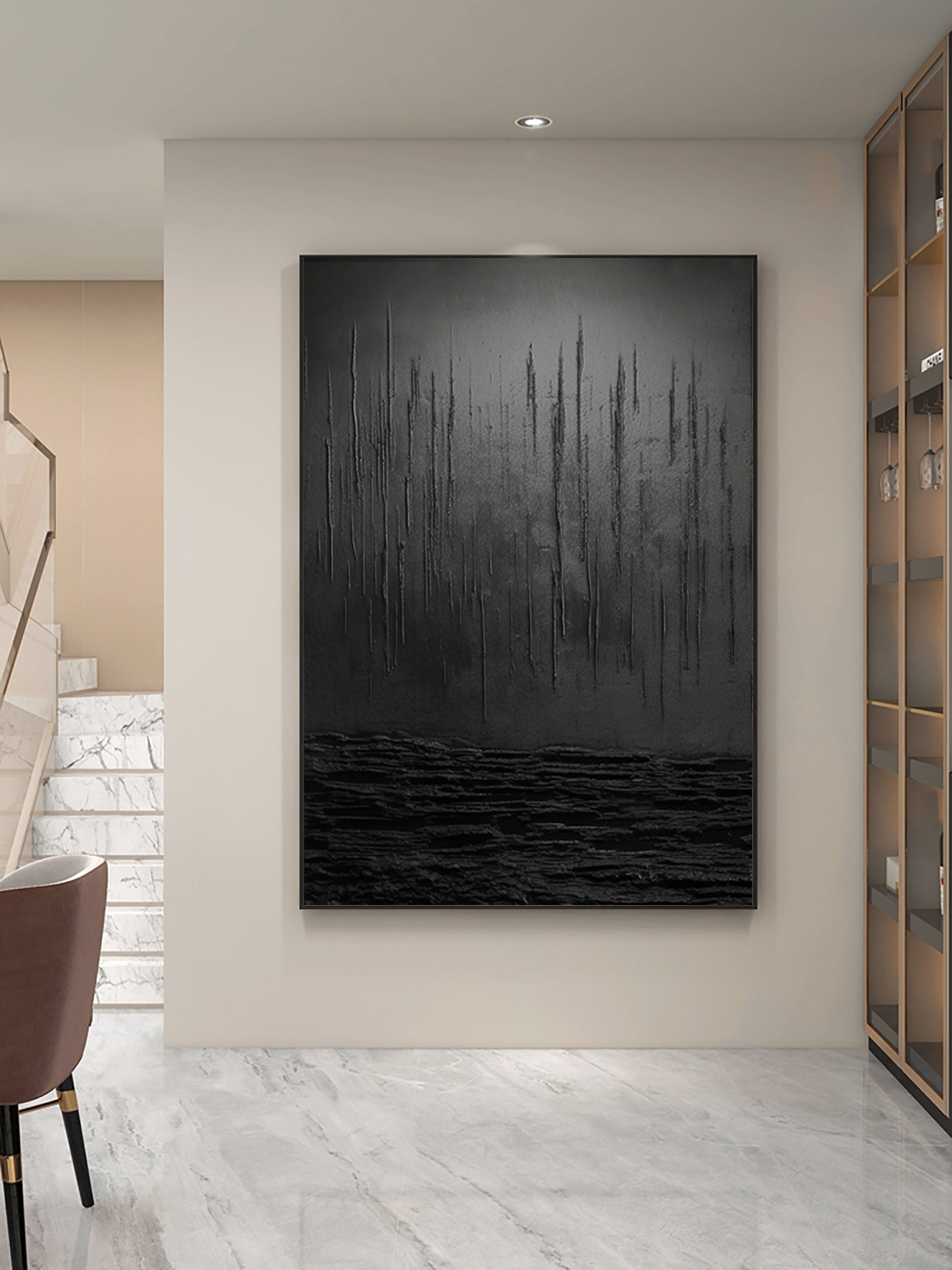 Black Minimalist Painting #BM 062