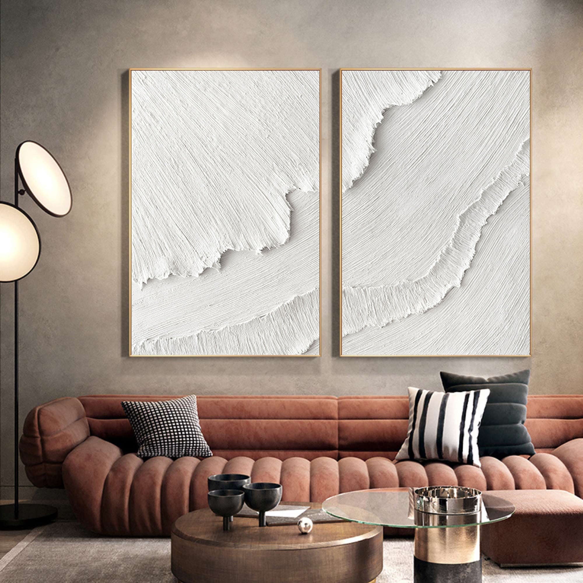 White Minimalist Painting Set Of 2 #WMS 025