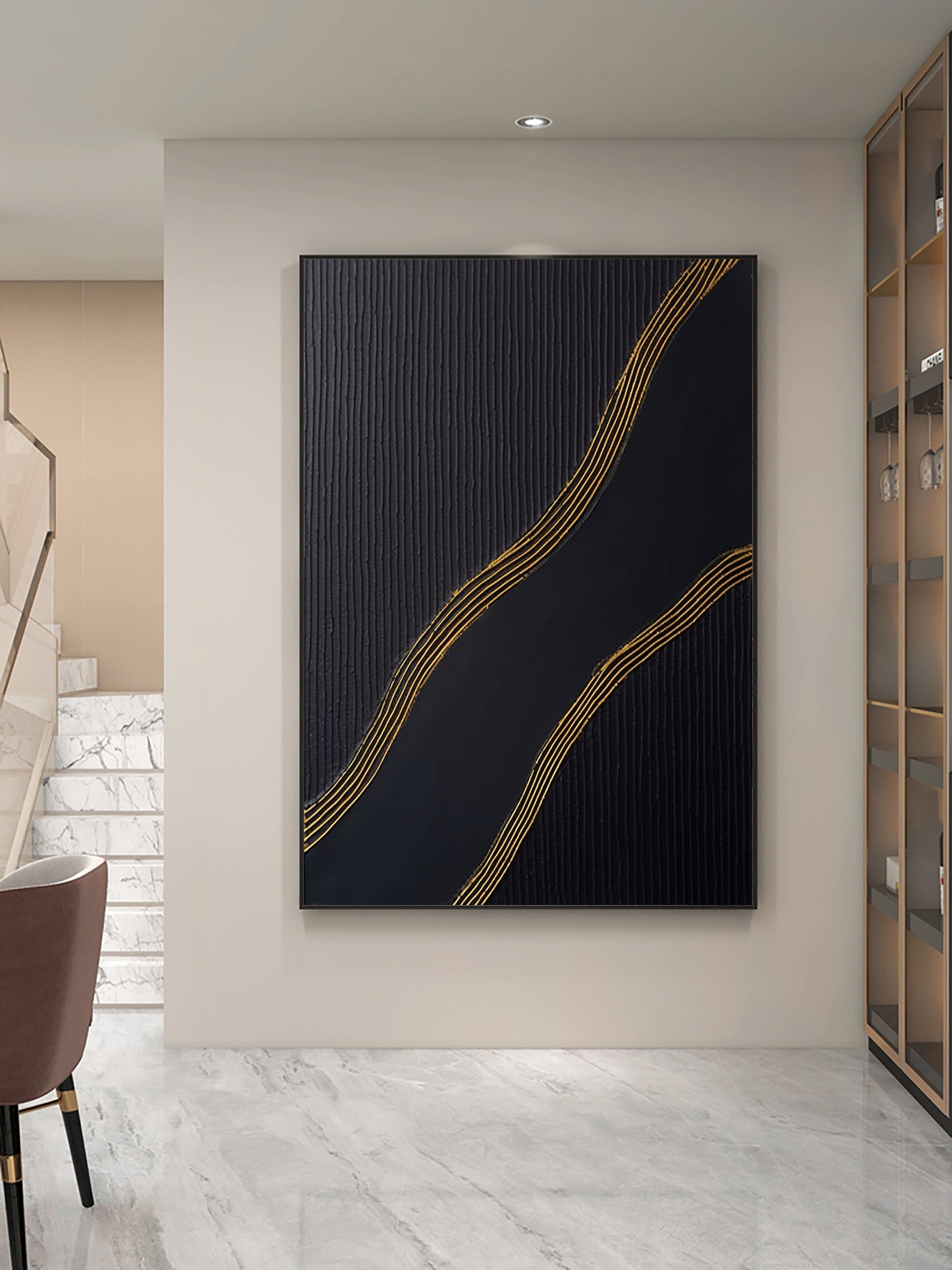 Black Minimalist Painting #BM 063
