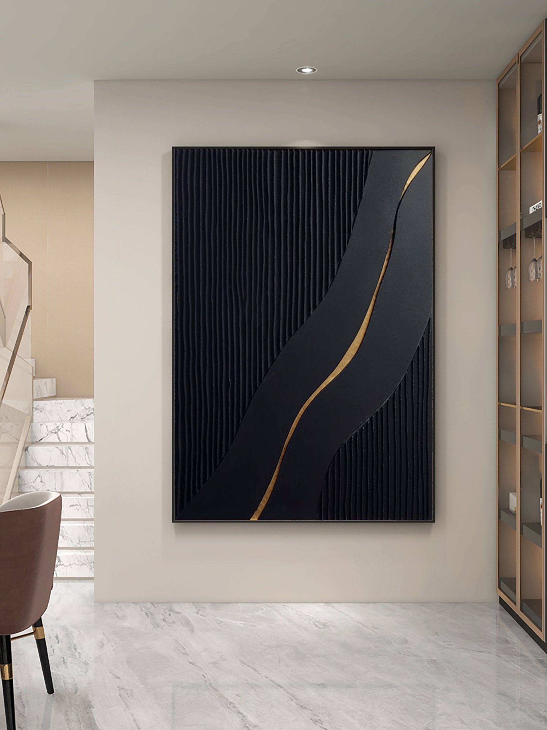 Black Minimalist Painting #BM 064