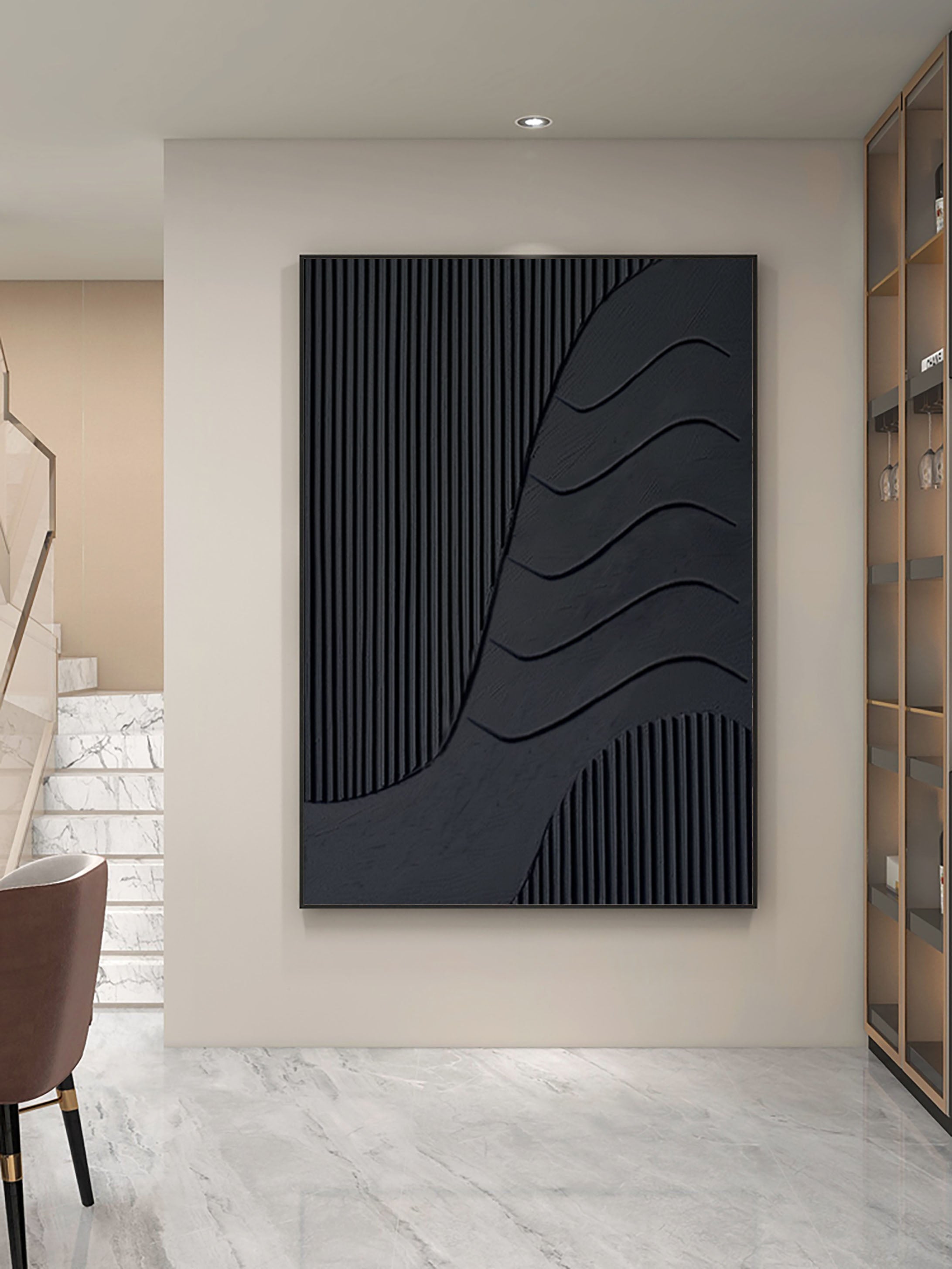 Black Minimalist Painting #BM 074