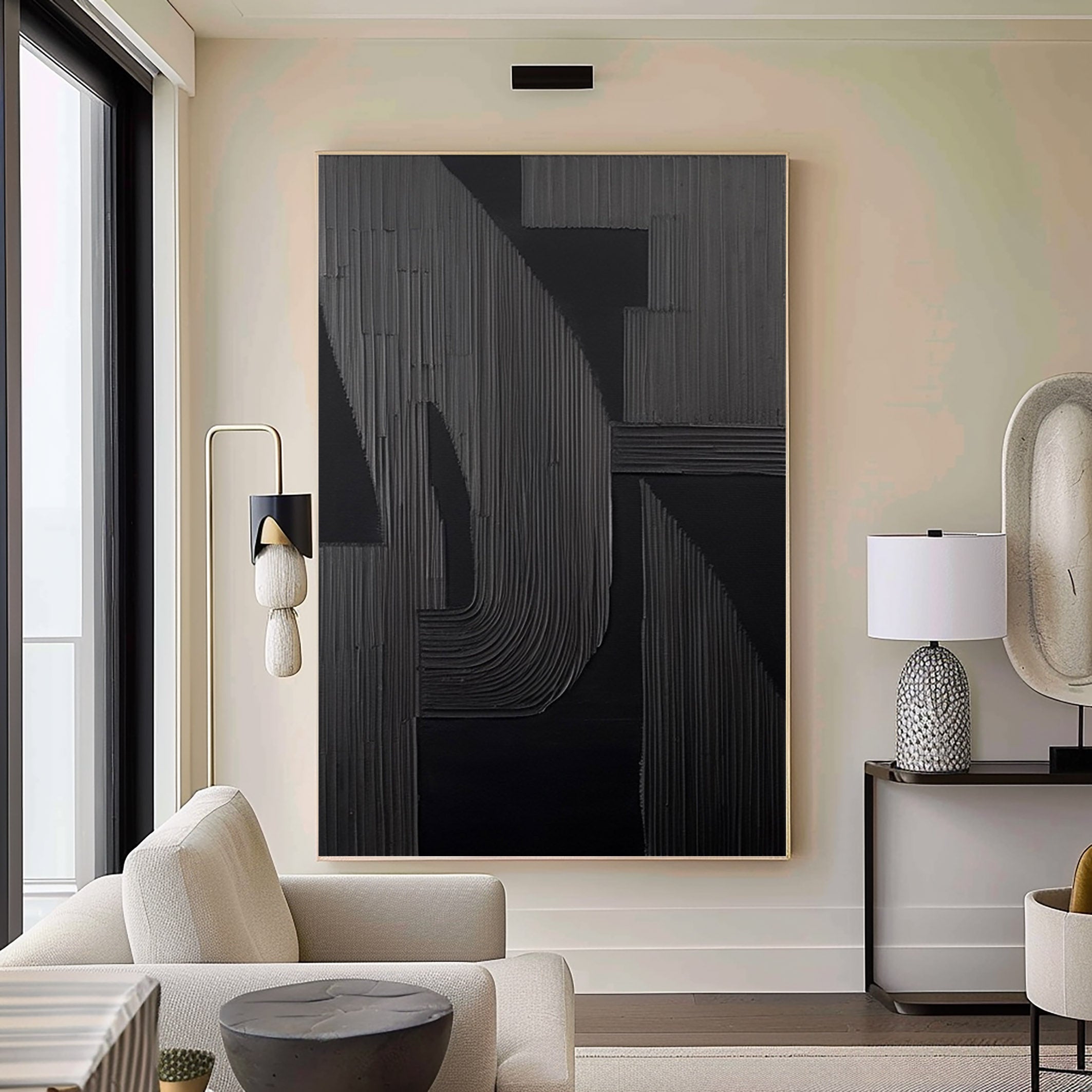 Black Minimalist Painting #BM 041