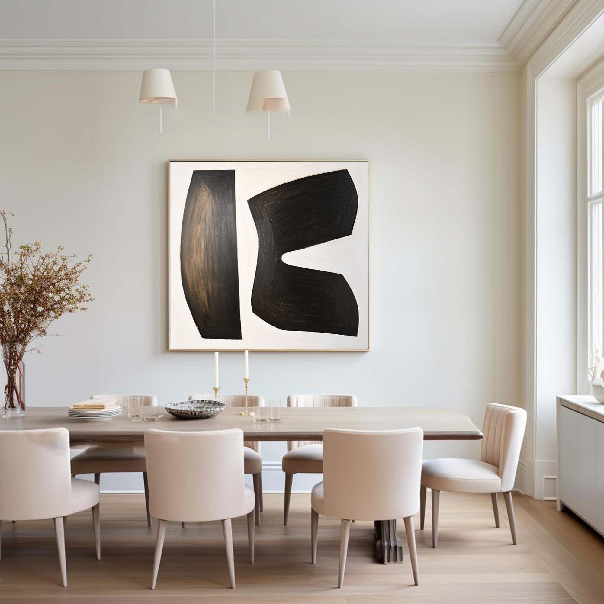 Black & White Abstract Painting #BWA 012