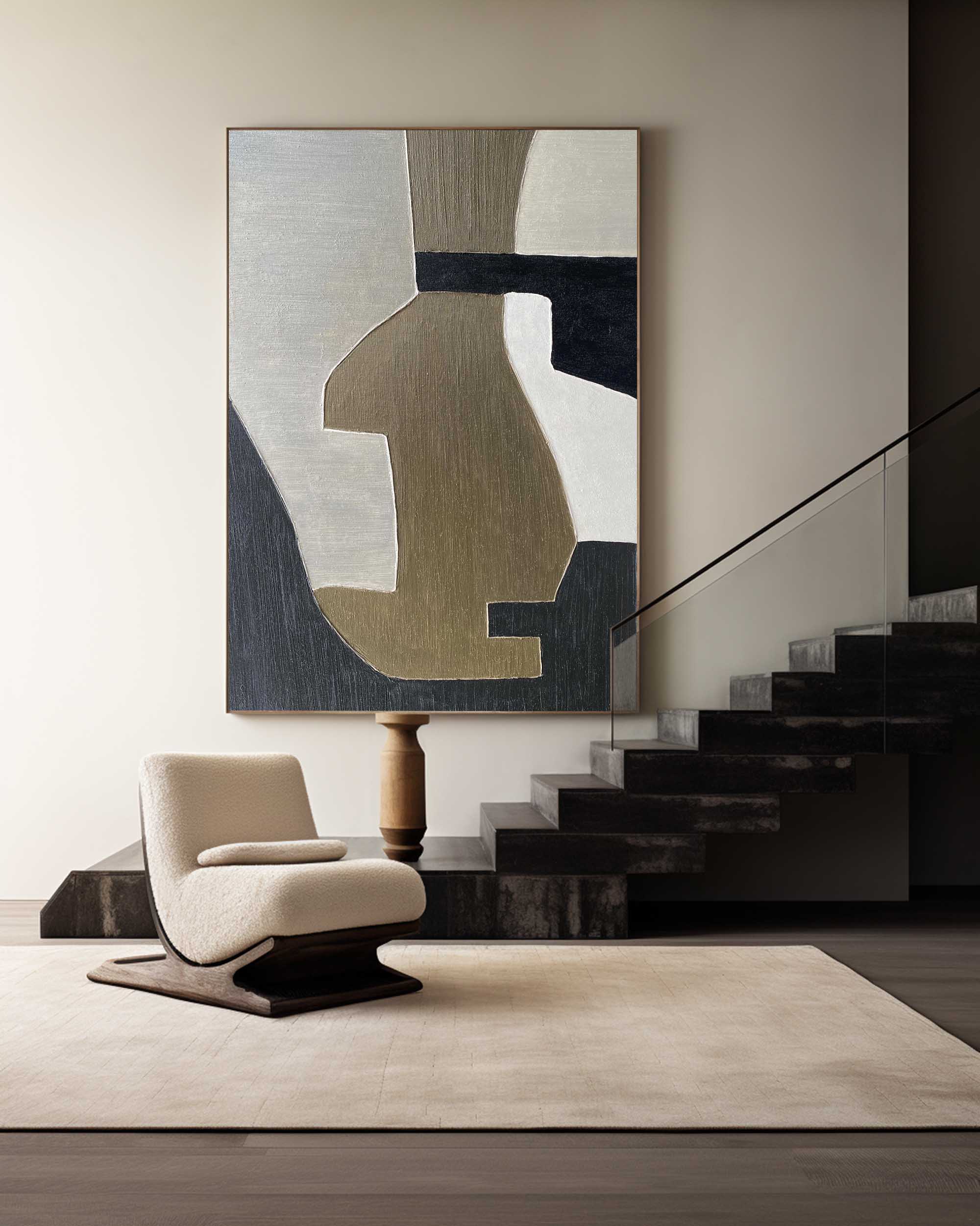 Black And Brown Abstract Painting #ABAV207