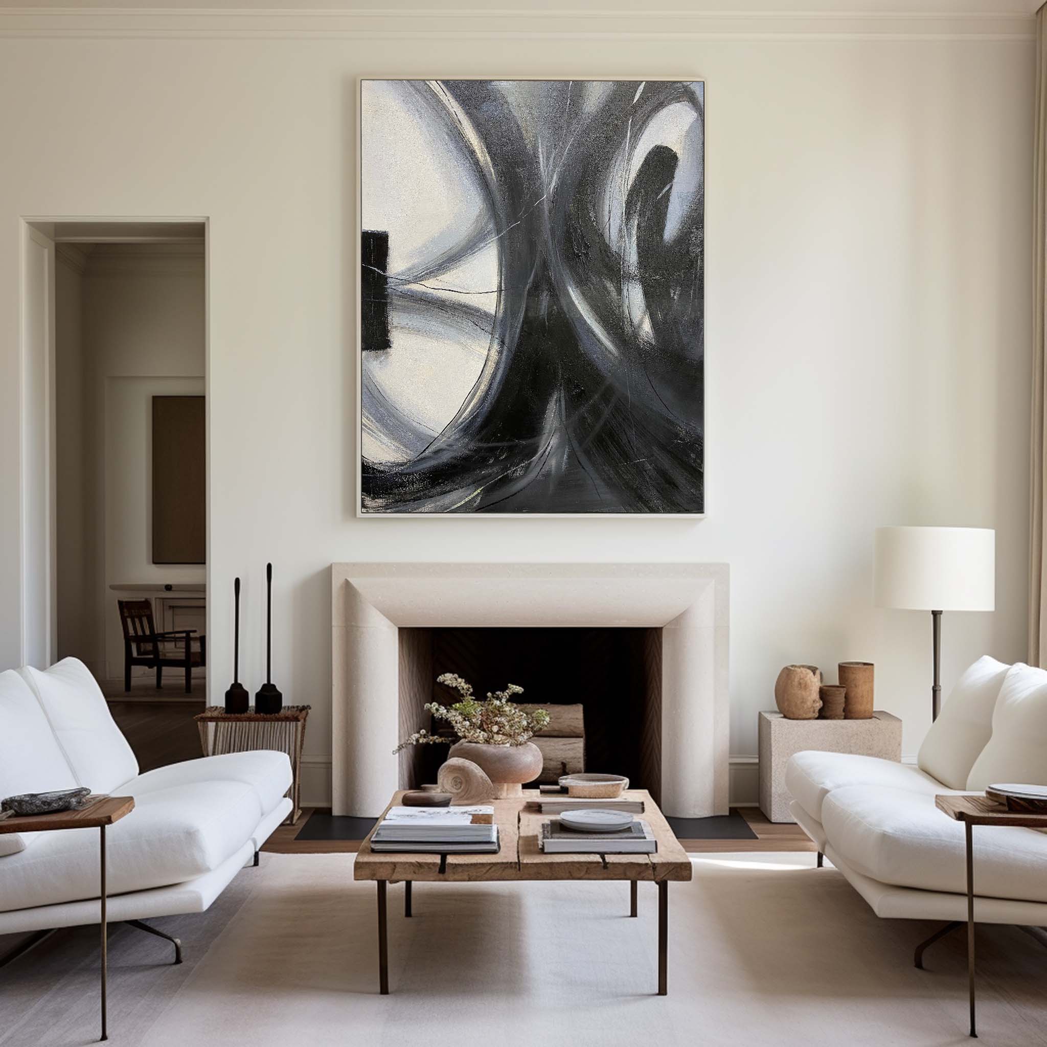 Black Abstract Painting #ABAV270