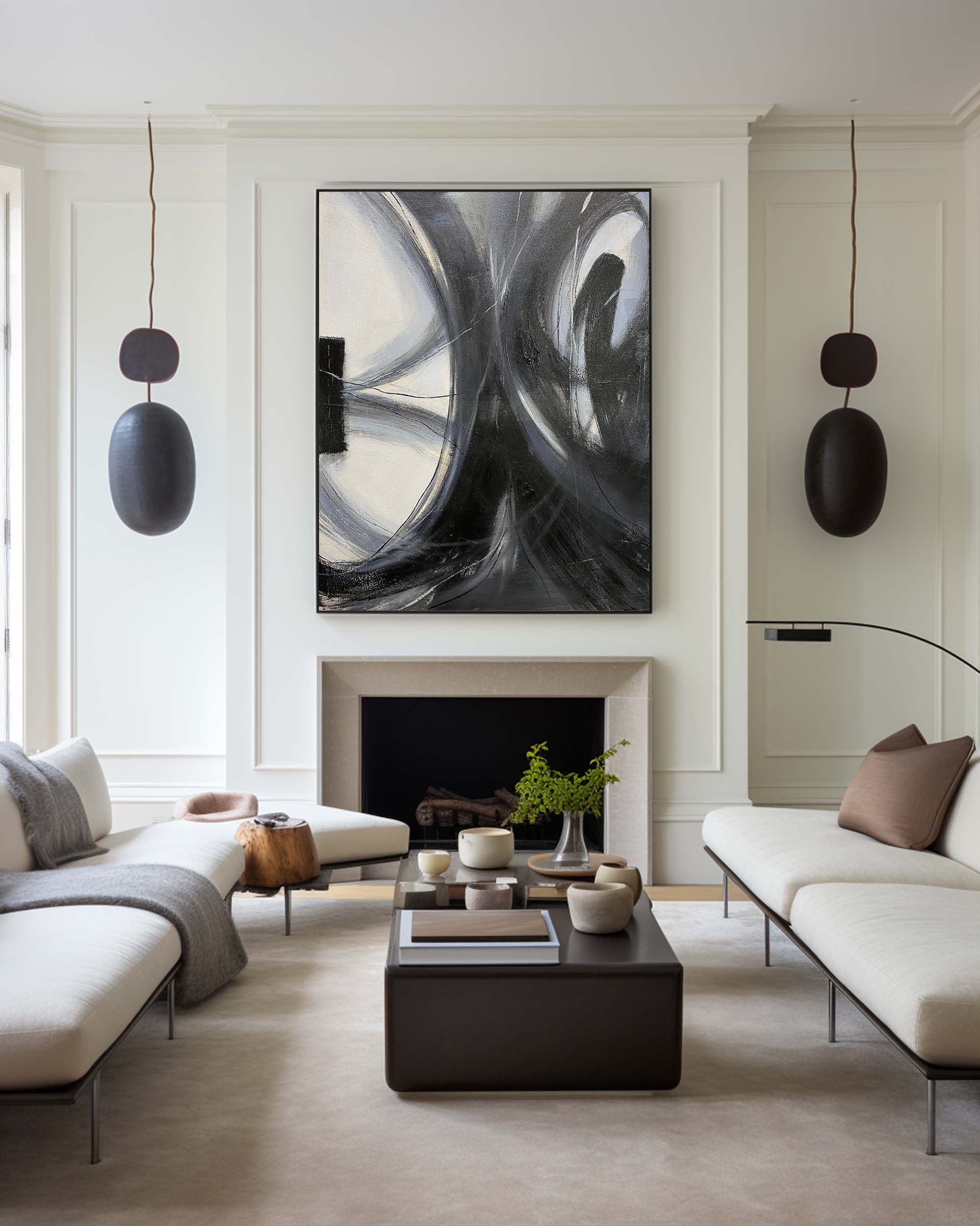 Black Abstract Painting #ABAV270