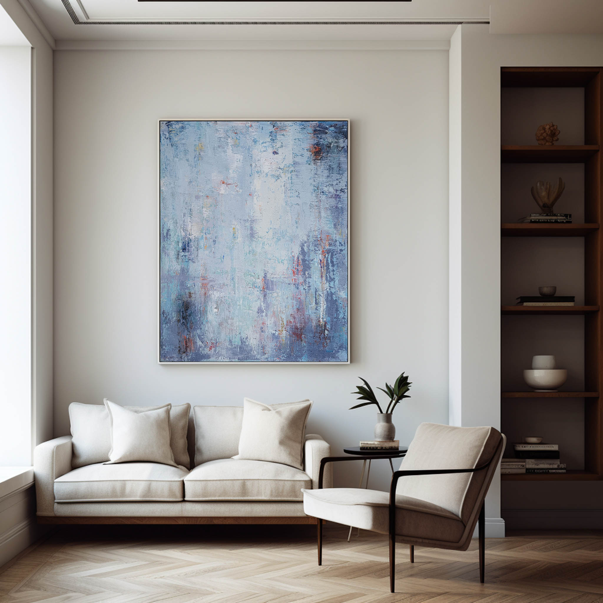 BLue And White Abstract Painting #ABAV84