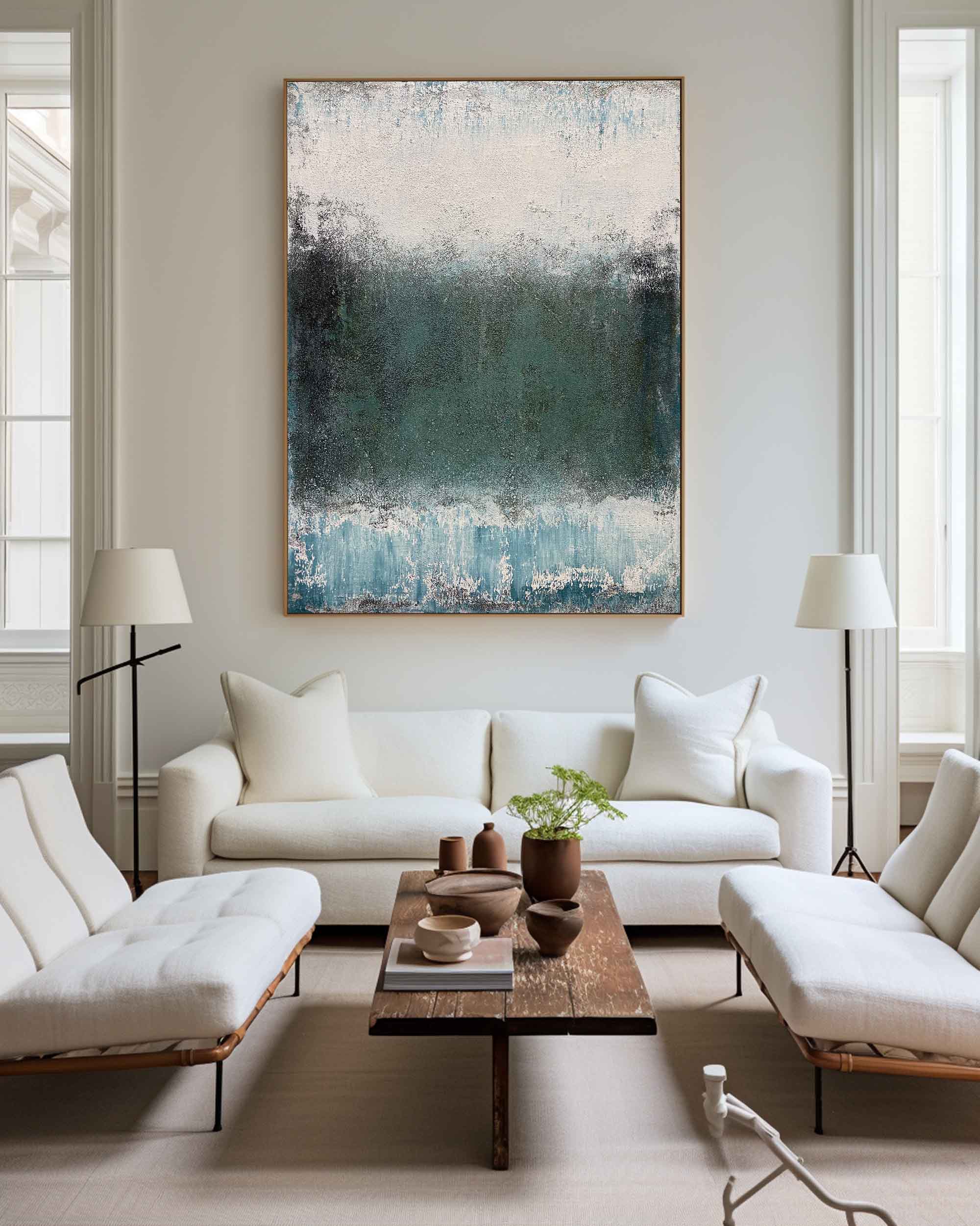 Green Abstract Landscape Painting #ABAV114