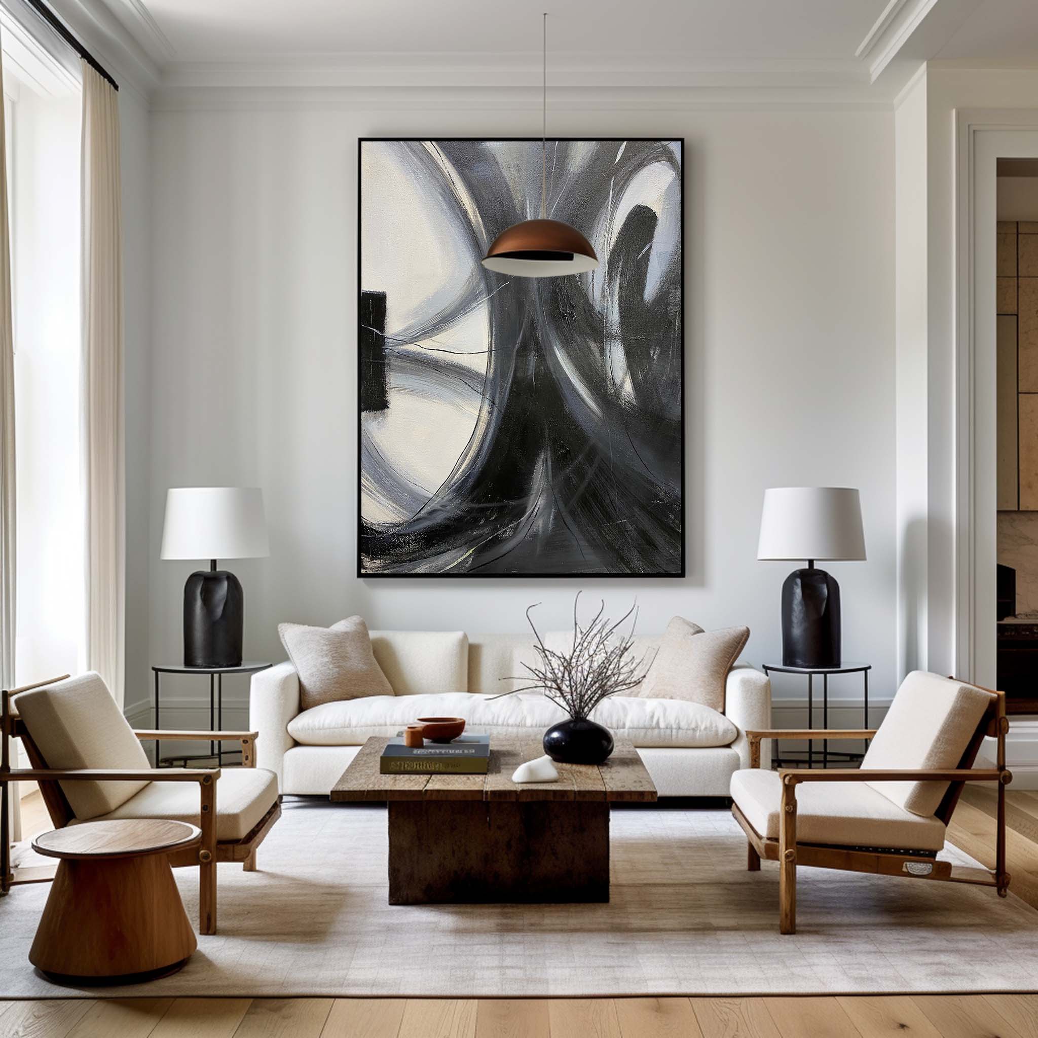 Black Abstract Painting #ABAV270