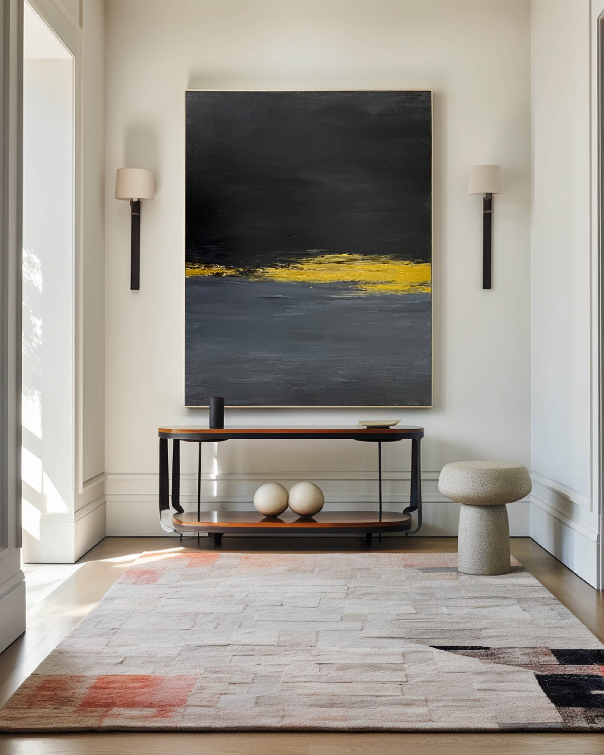 Modern Black Abstract Painting #ABAV240