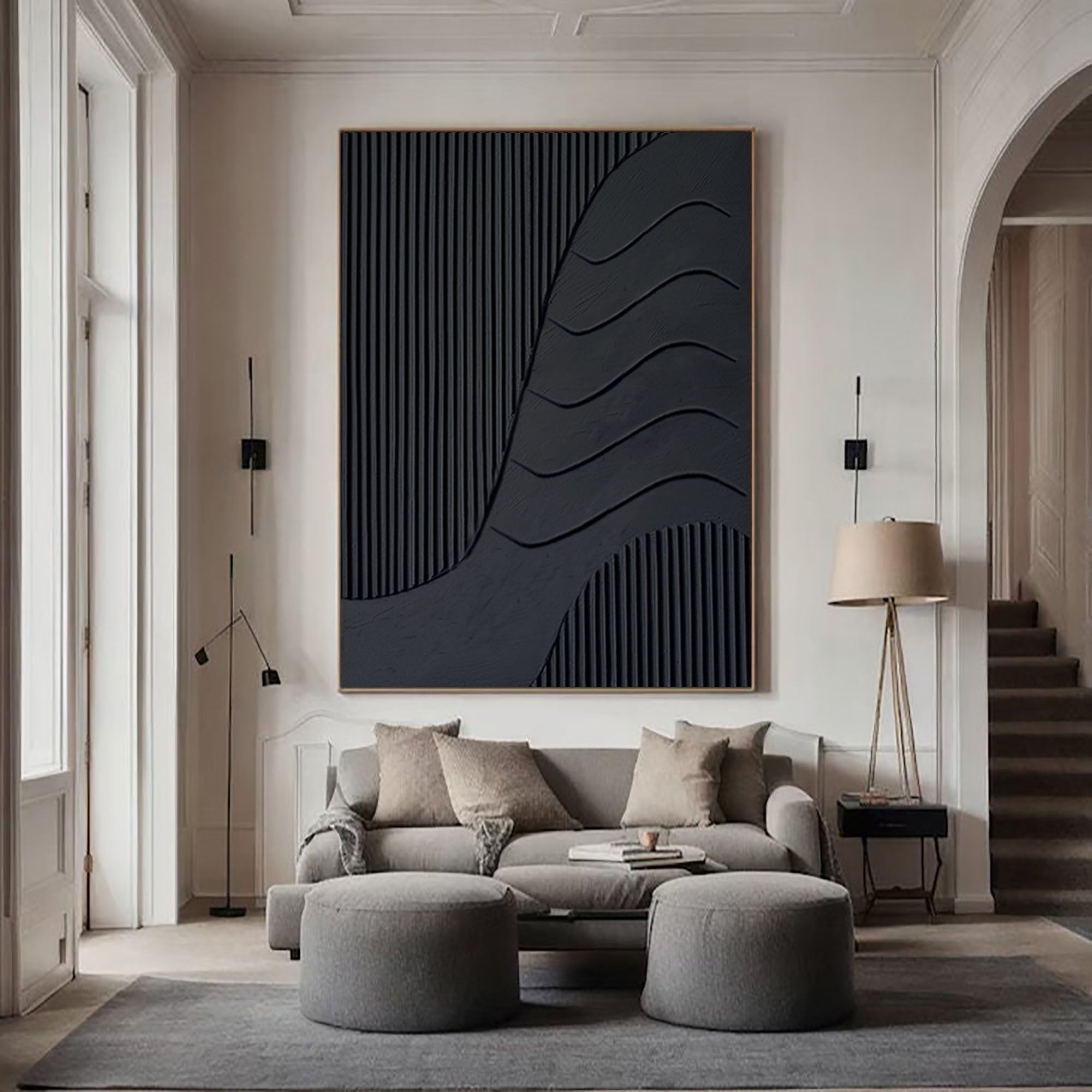 Black Minimalist Painting #BM 074