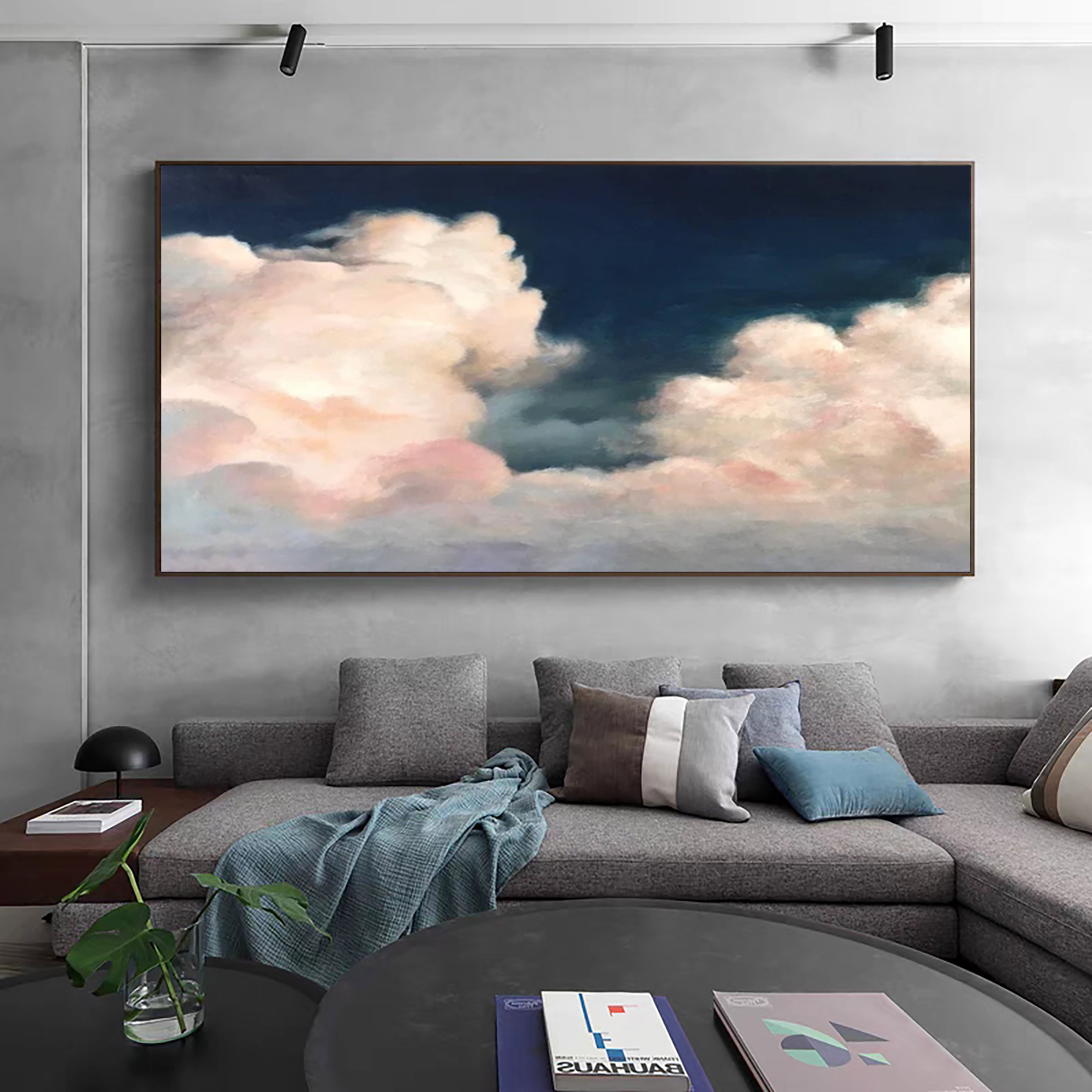 Ethereal Cloudscape Painting Elegant Wall Art for Living Spaces #SP 010