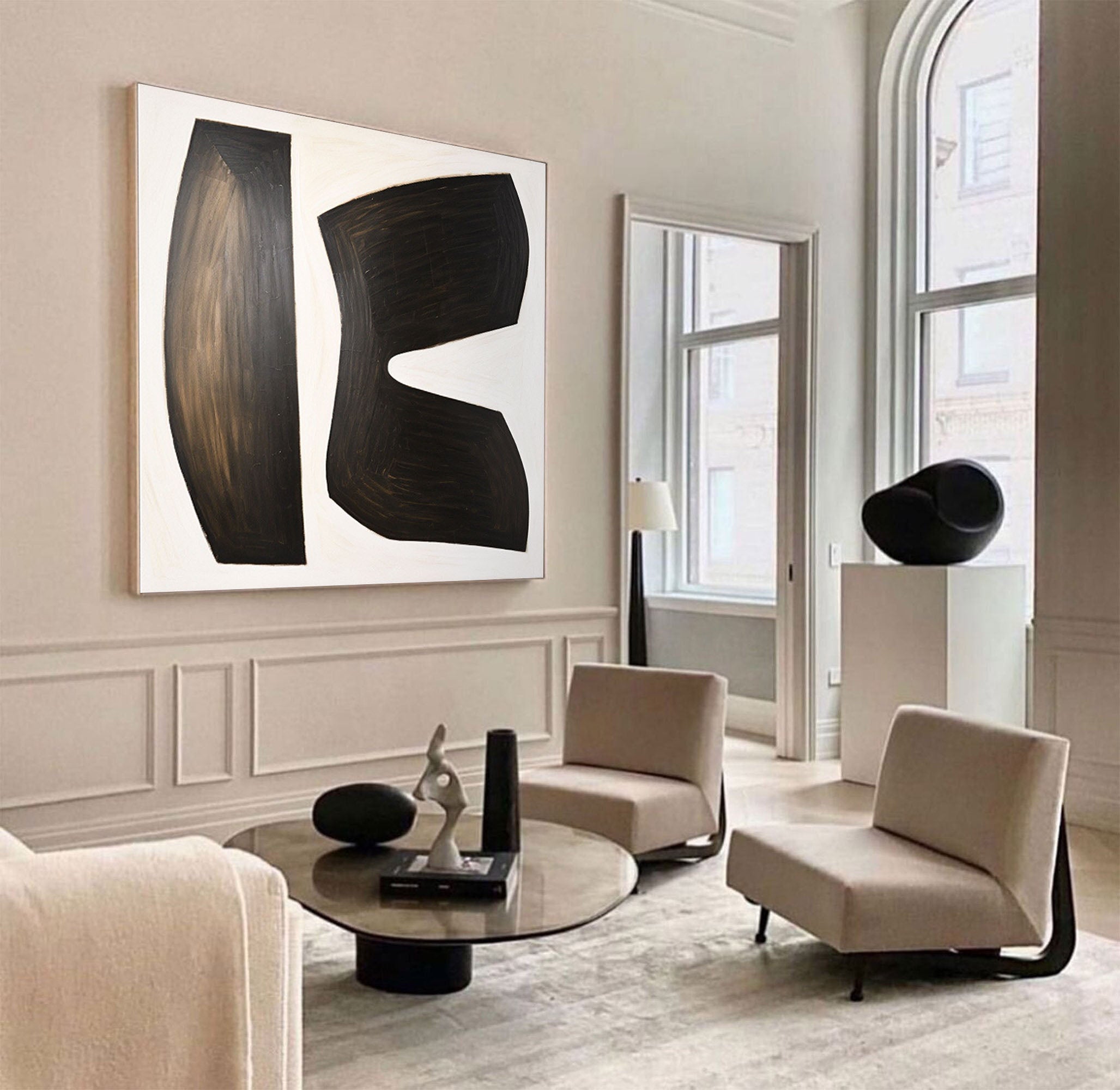 Black & White Abstract Painting #BWA 012