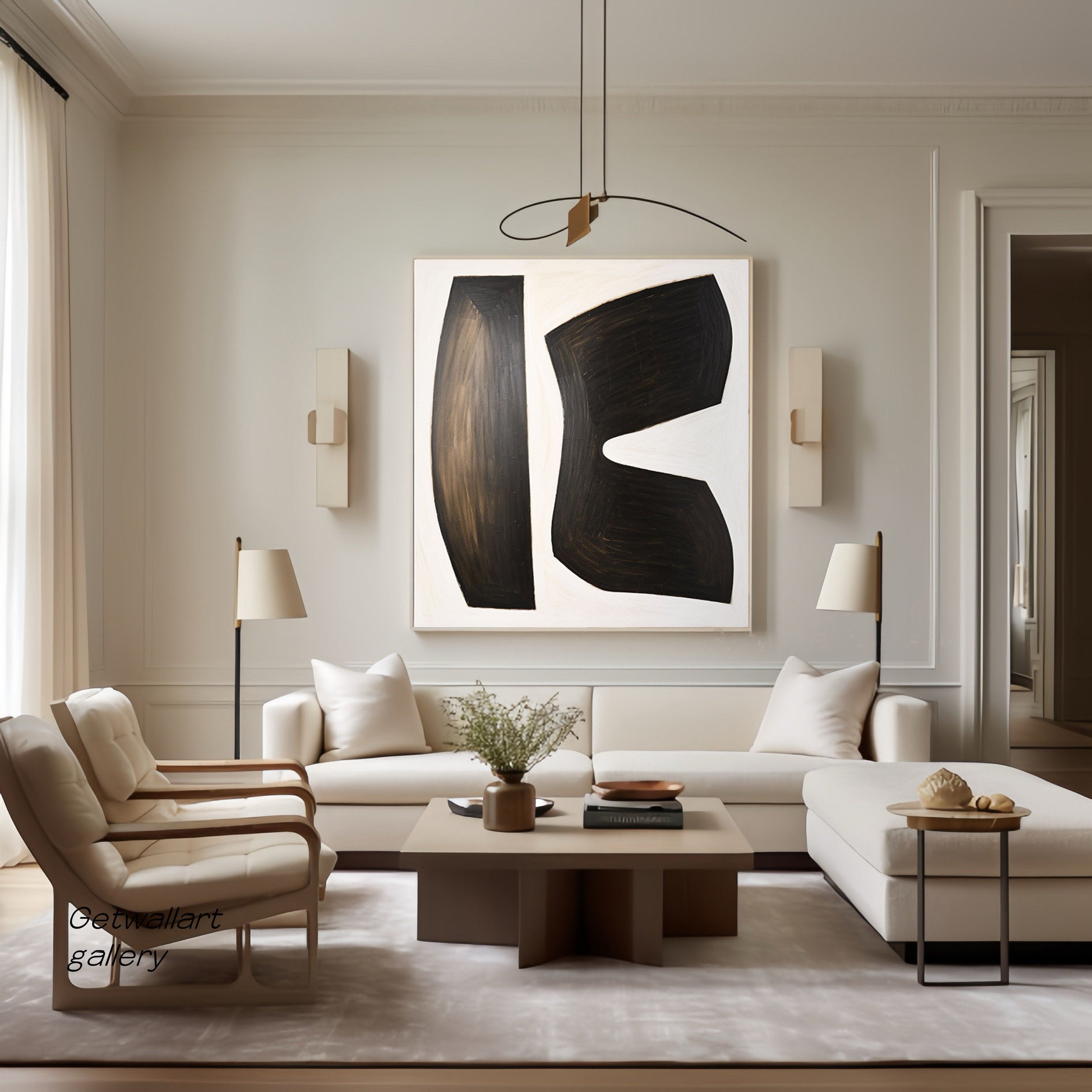 Black & White Abstract Painting #BWA 012