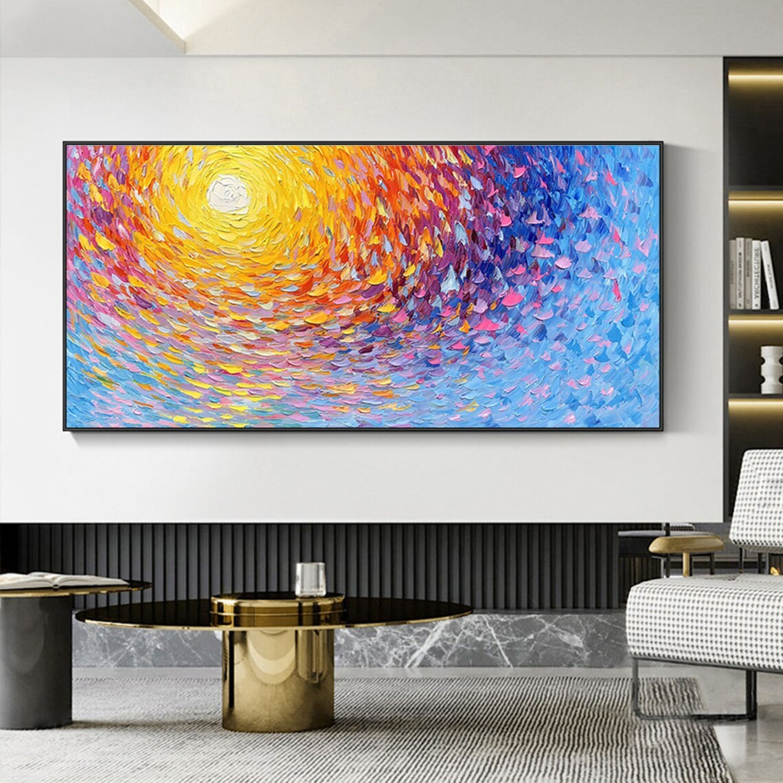 Dynamic Swirl Abstract Wall Art with Vibrant Colors #BGA 045