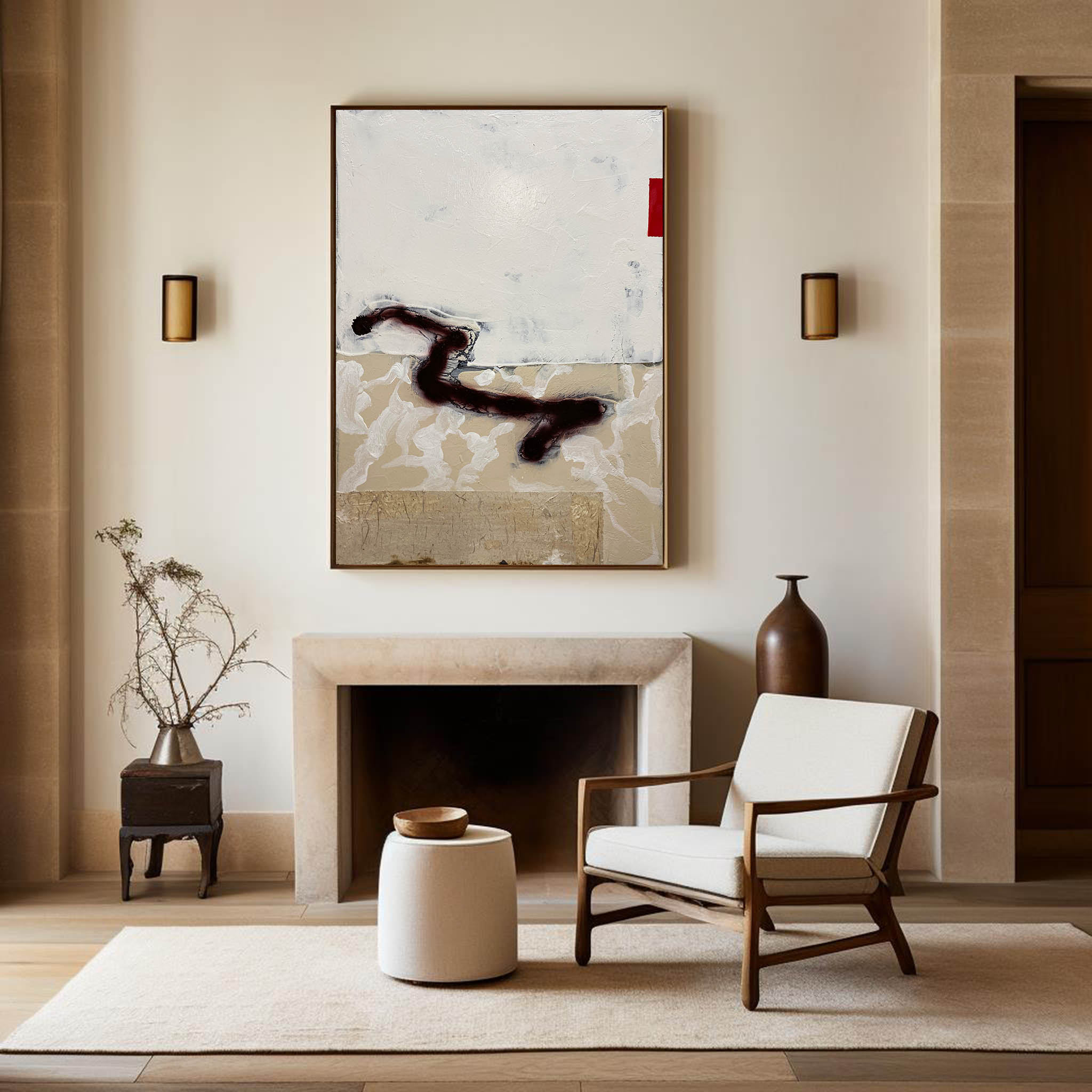 Peinture abstraite marron #ABAV174