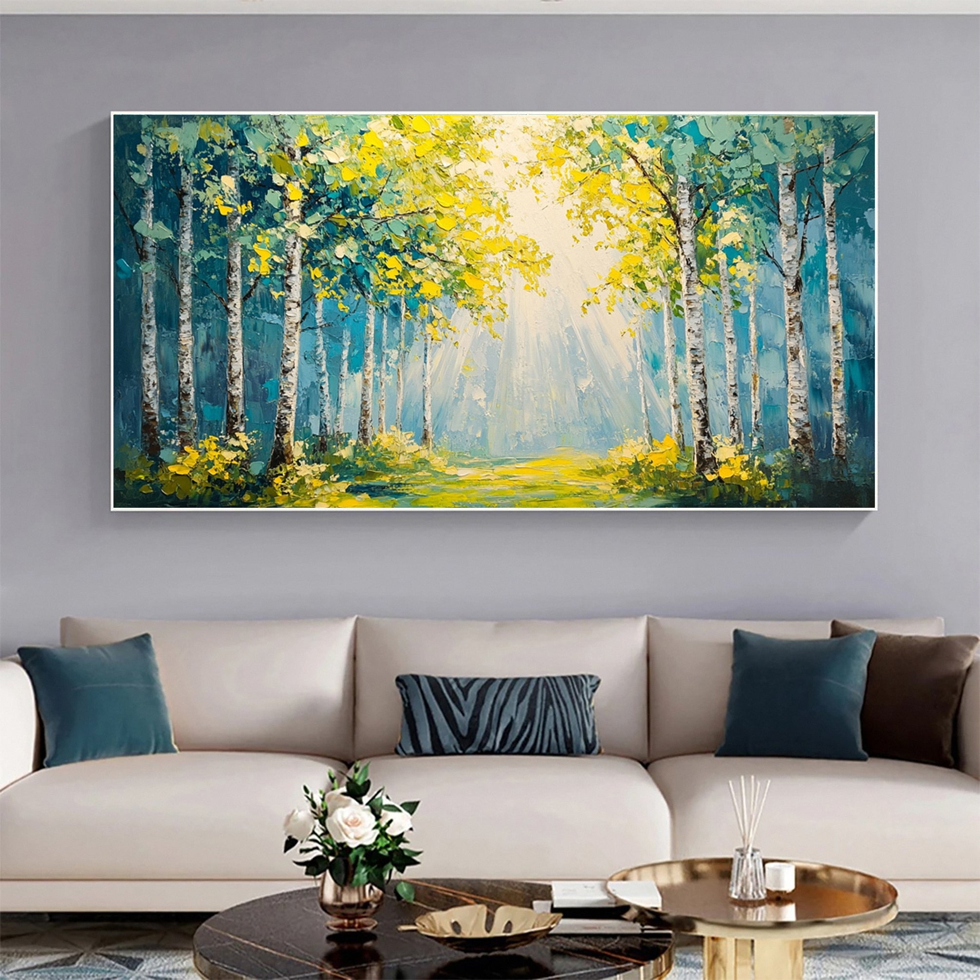 Morning Radiance Sun-Kissed Forest Canvas #CAP 052