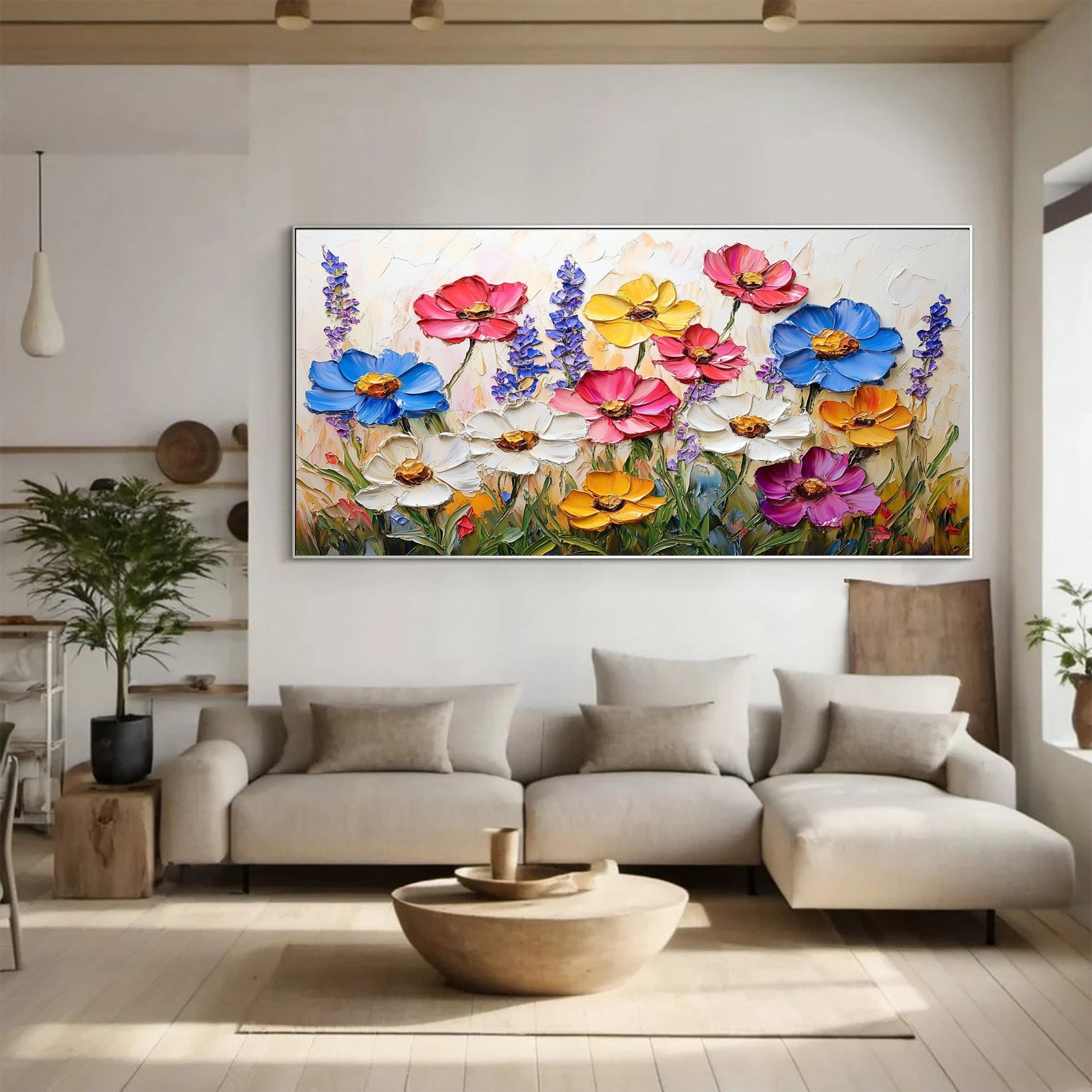 Blossoming Lotus Vibrant Floral Abstract Art #CAP 058
