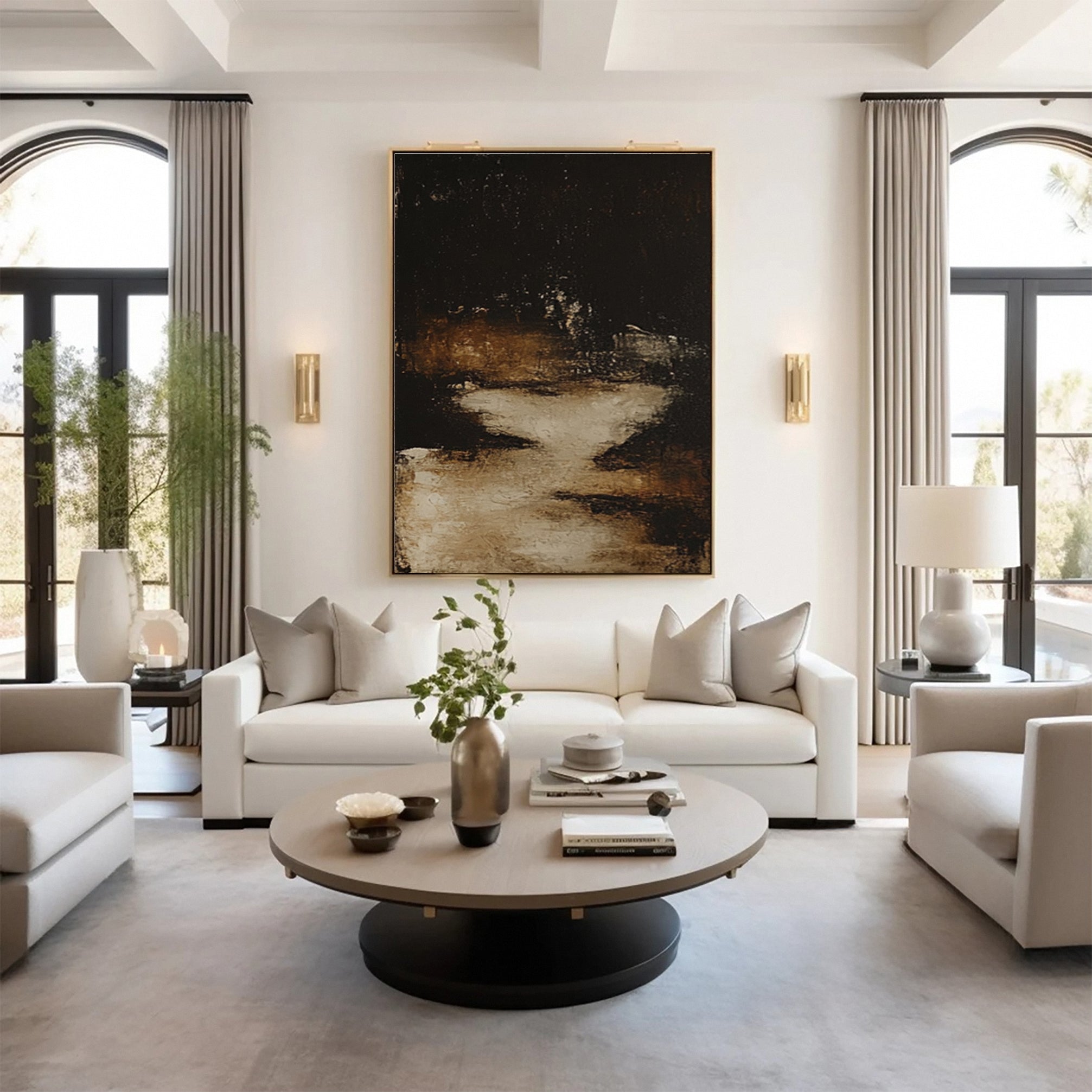 Abyssal Echoes Dark Abstract Wall Art #WS 039