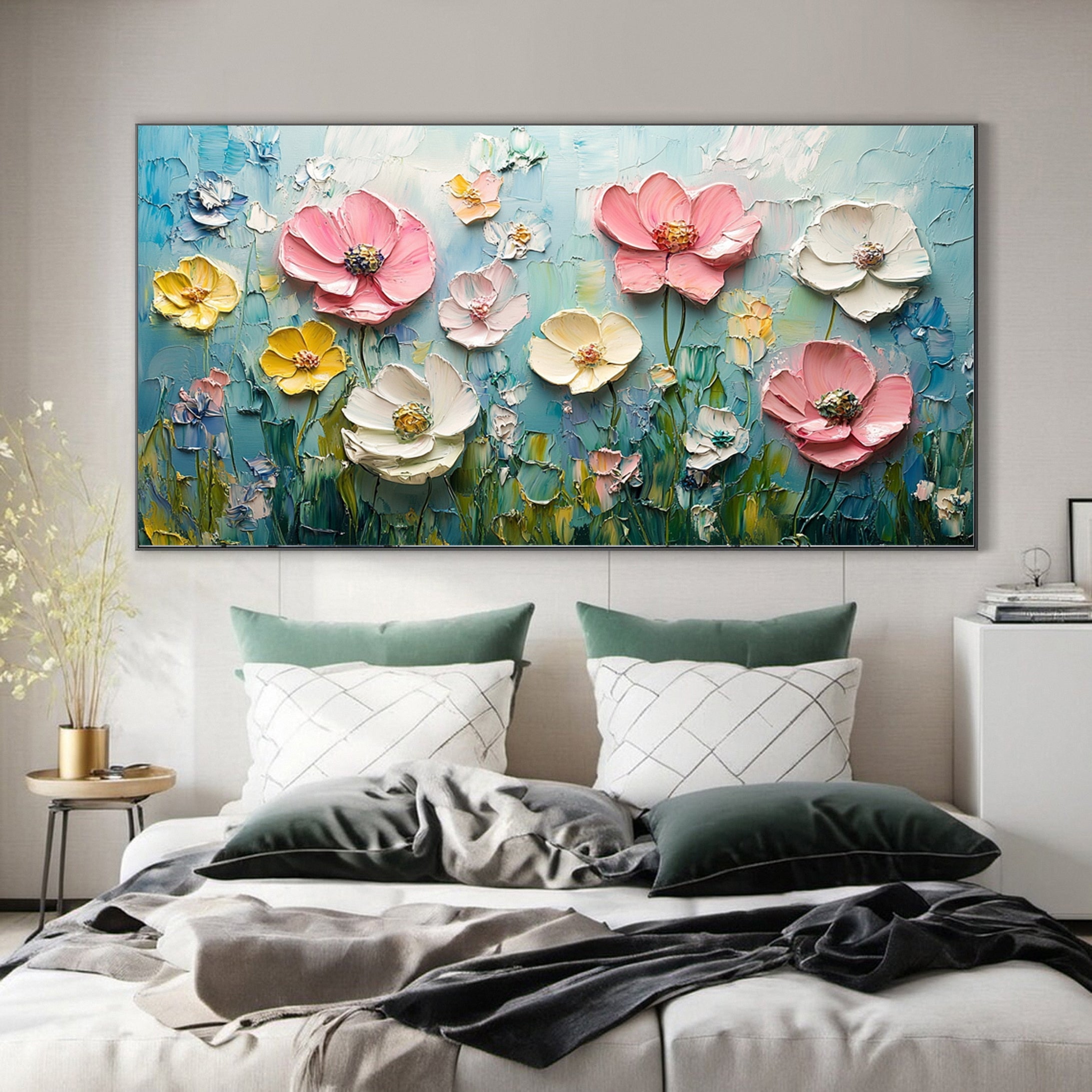 Blossoming Lotus Vibrant Floral Abstract Art #CAP 057