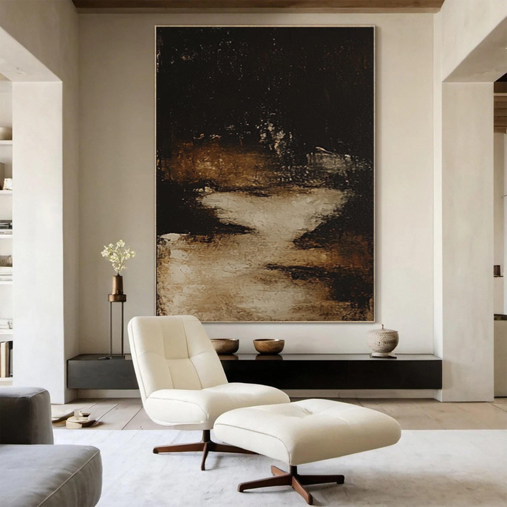 Abyssal Echoes Dark Abstract Wall Art #WS 039