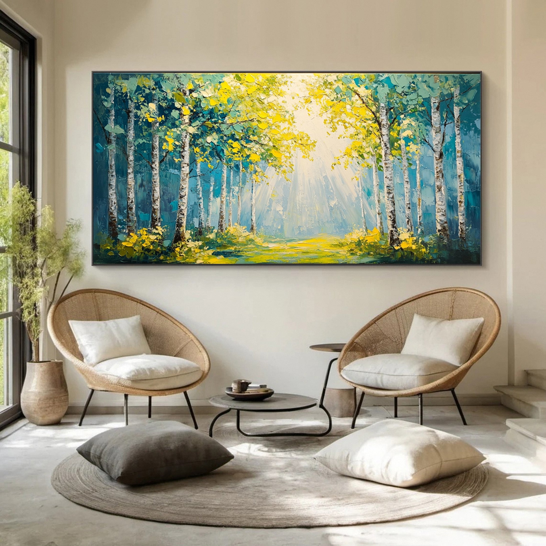 Morning Radiance Sun-Kissed Forest Canvas #CAP 052