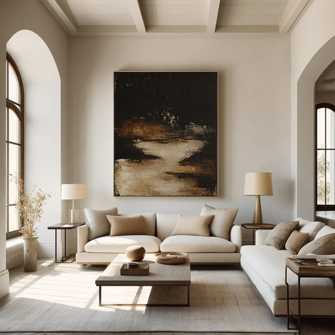 Abyssal Echoes Dark Abstract Wall Art #WS 039