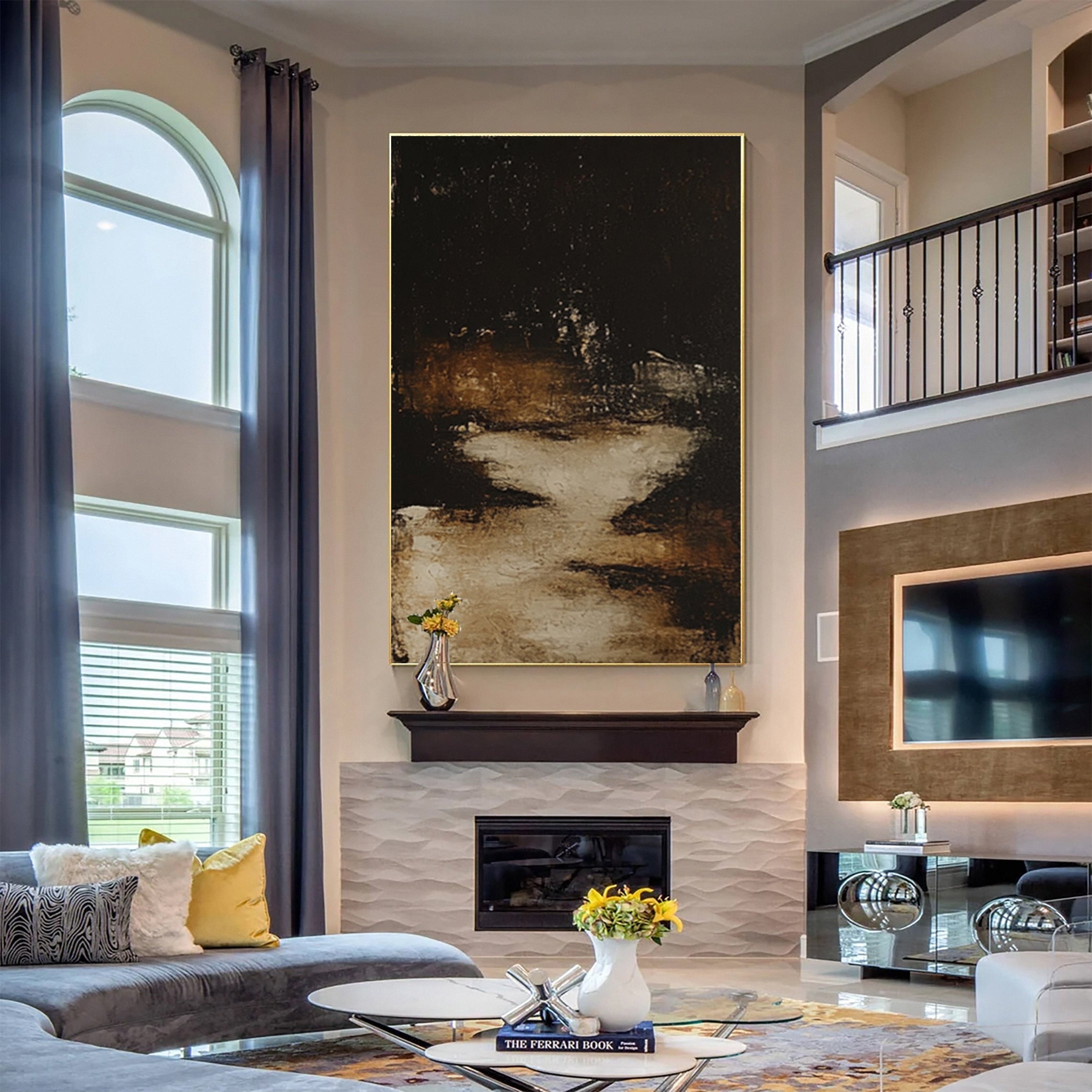 Abyssal Echoes Dark Abstract Wall Art #WS 039