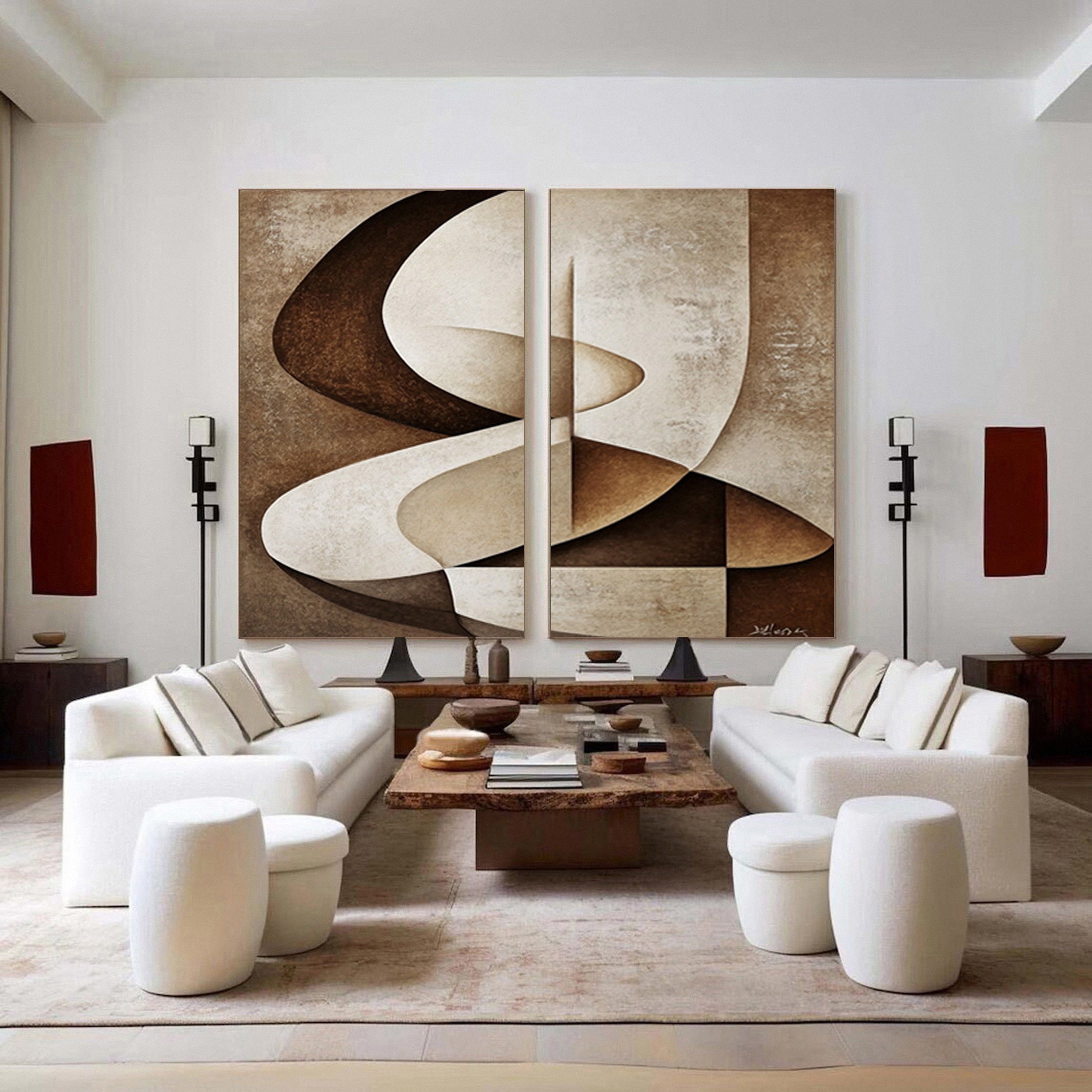 Modern Minimalist Abstract Wall Art - Large Canvas Art #BBS 031