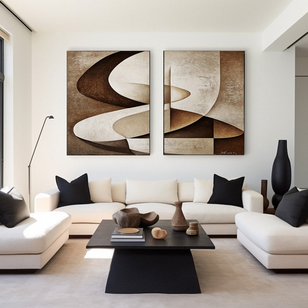 Modern Minimalist Abstract Wall Art - Large Canvas Art #BBS 031