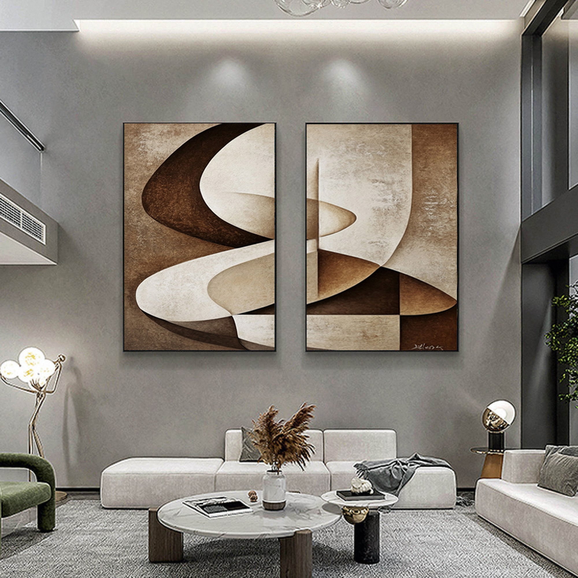 Modern Minimalist Abstract Wall Art - Large Canvas Art #BBS 031