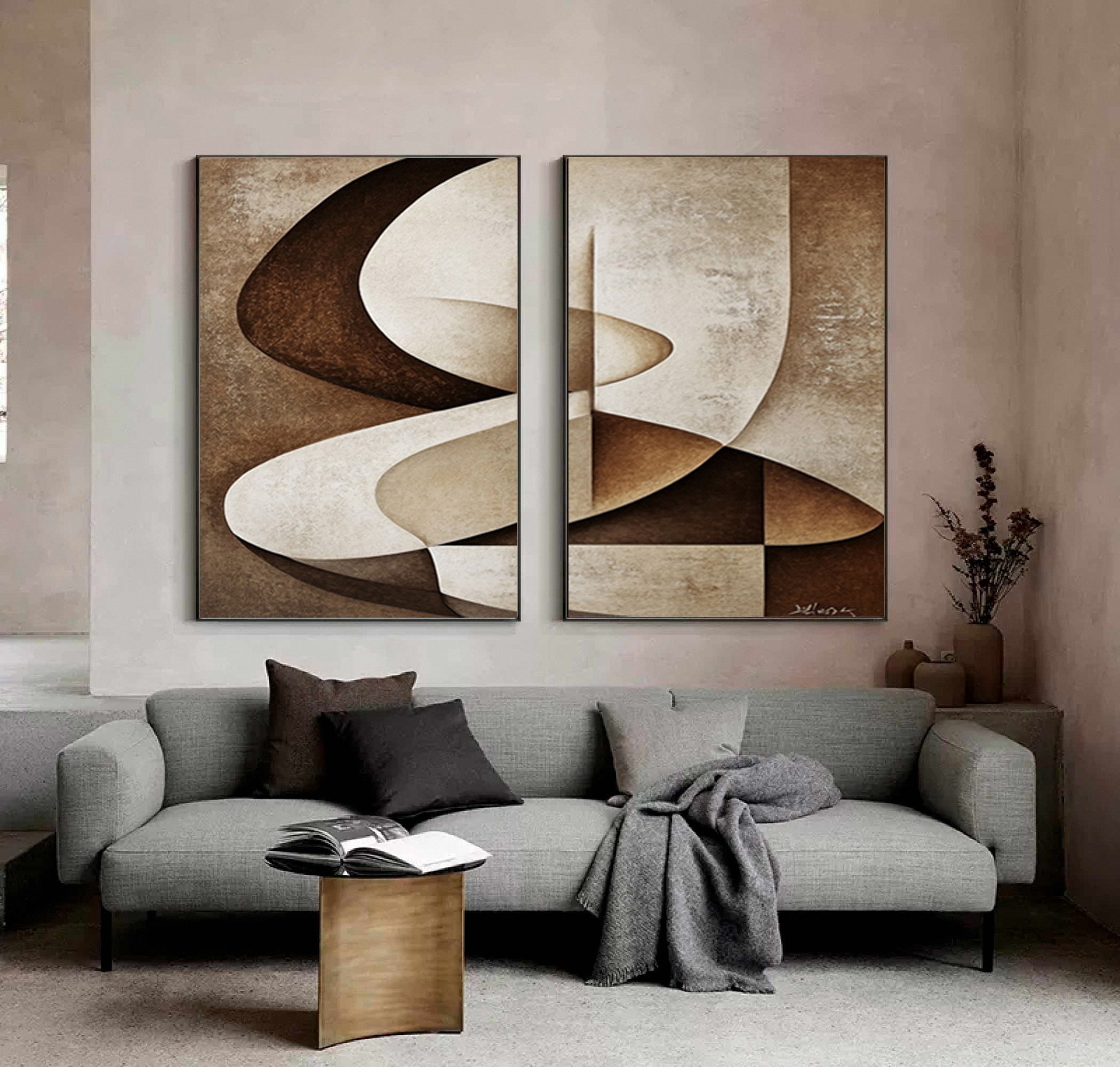 Modern Minimalist Abstract Wall Art - Large Canvas Art #BBS 031
