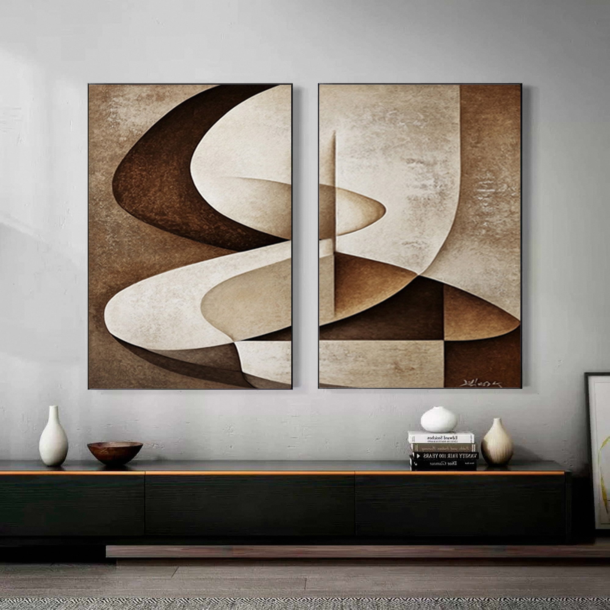 Modern Minimalist Abstract Wall Art - Large Canvas Art #BBS 031