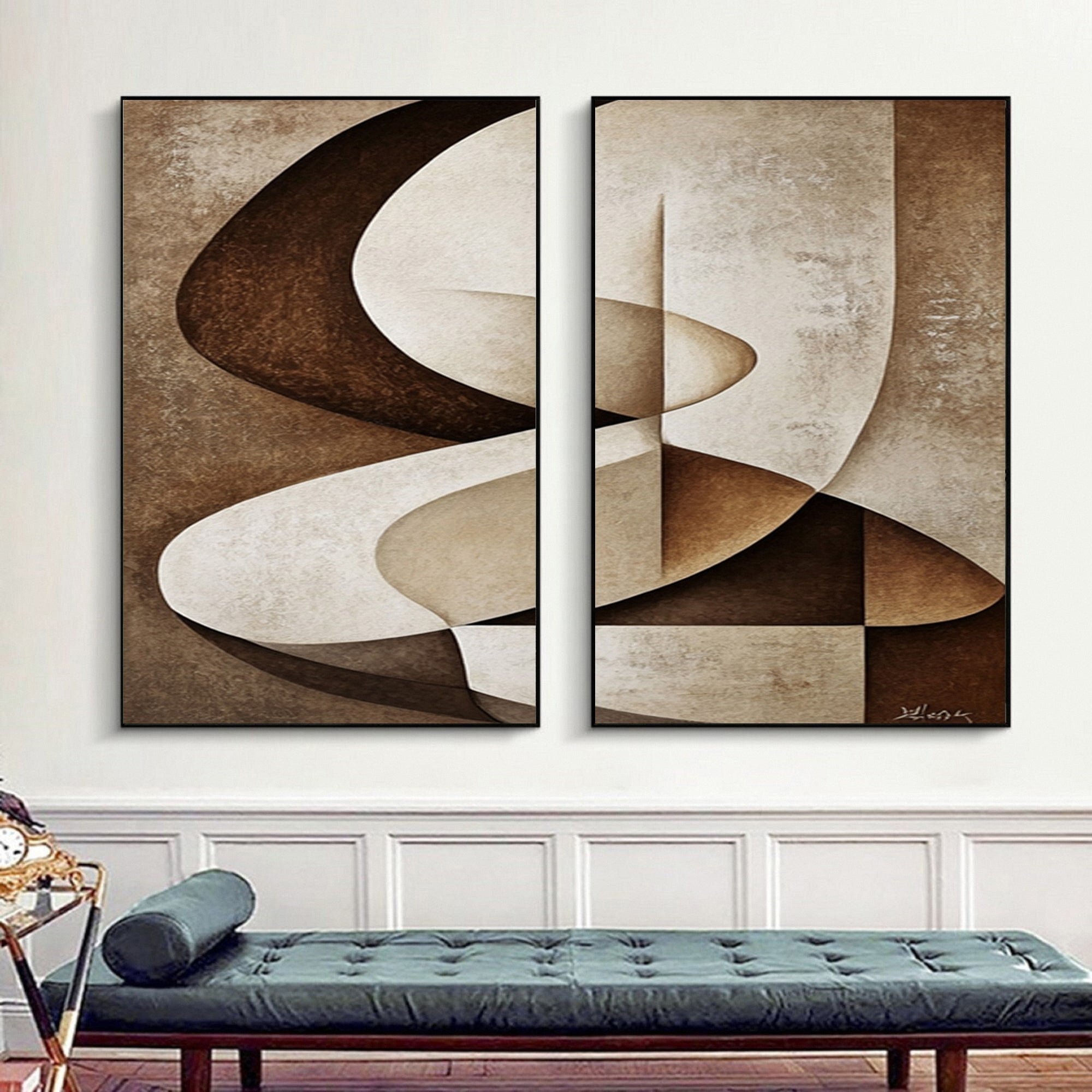 Modern Minimalist Abstract Wall Art - Large Canvas Art #BBS 031