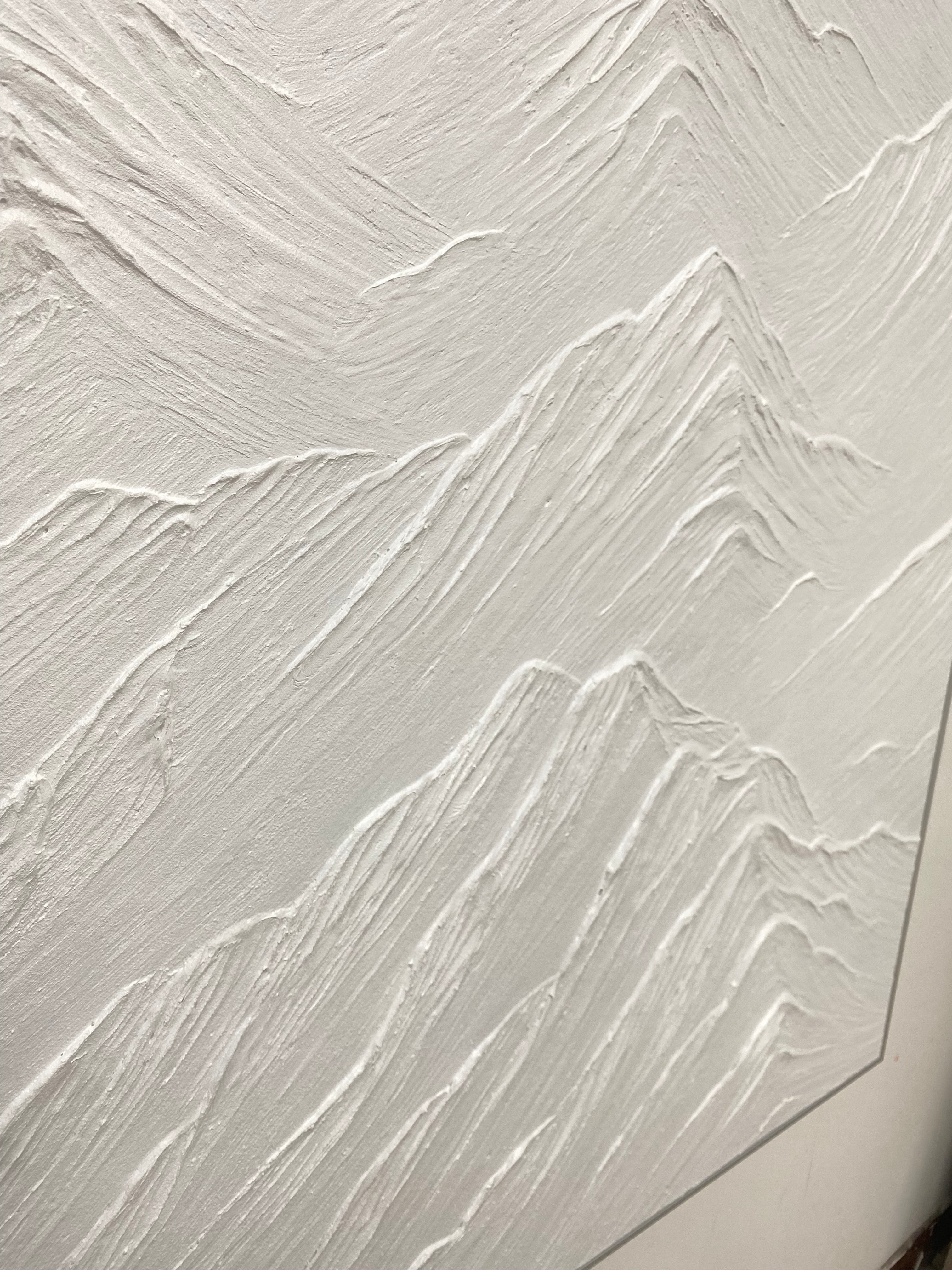 White Minimalist Mountain Painting #WM 042