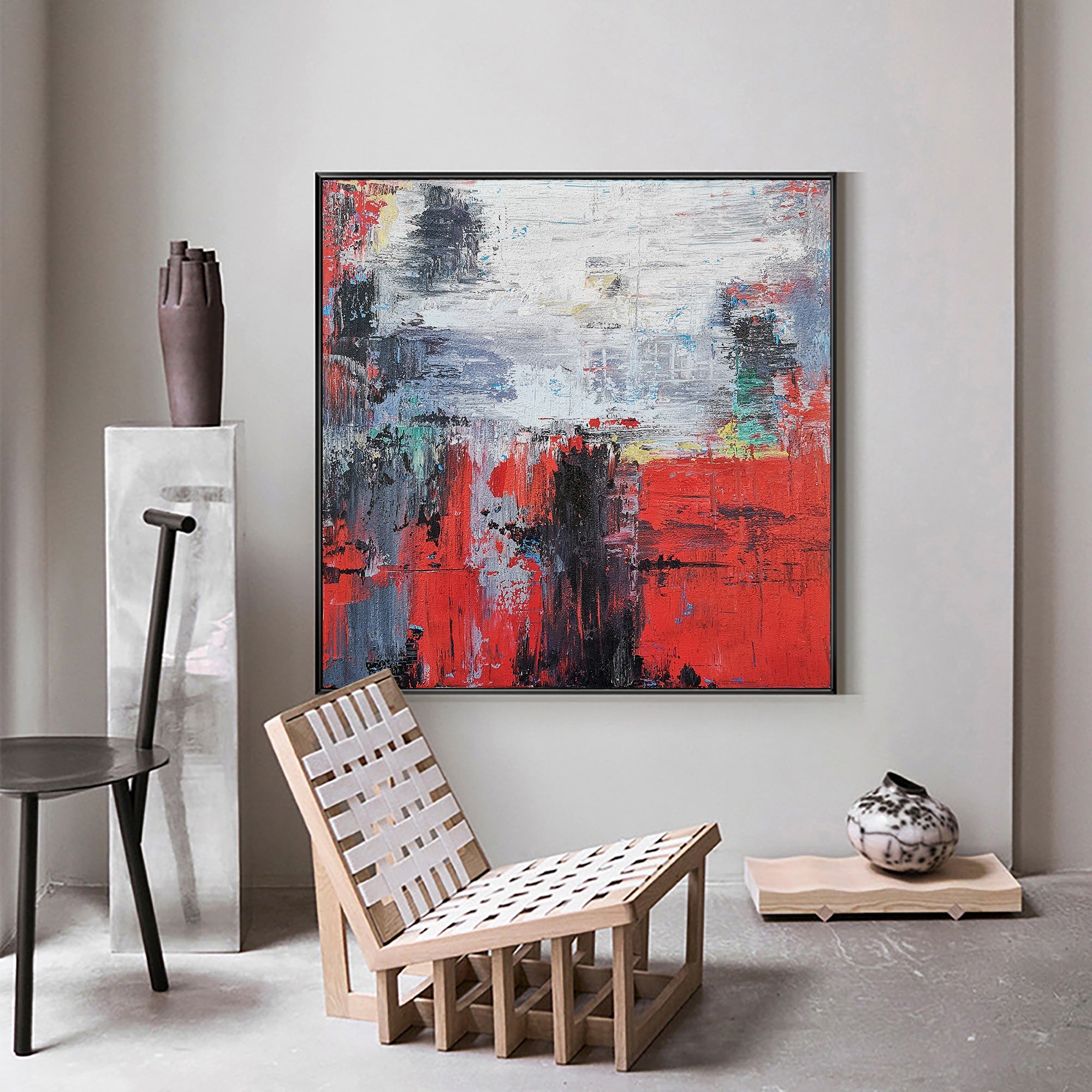 Red Abstract Painting #IS48
