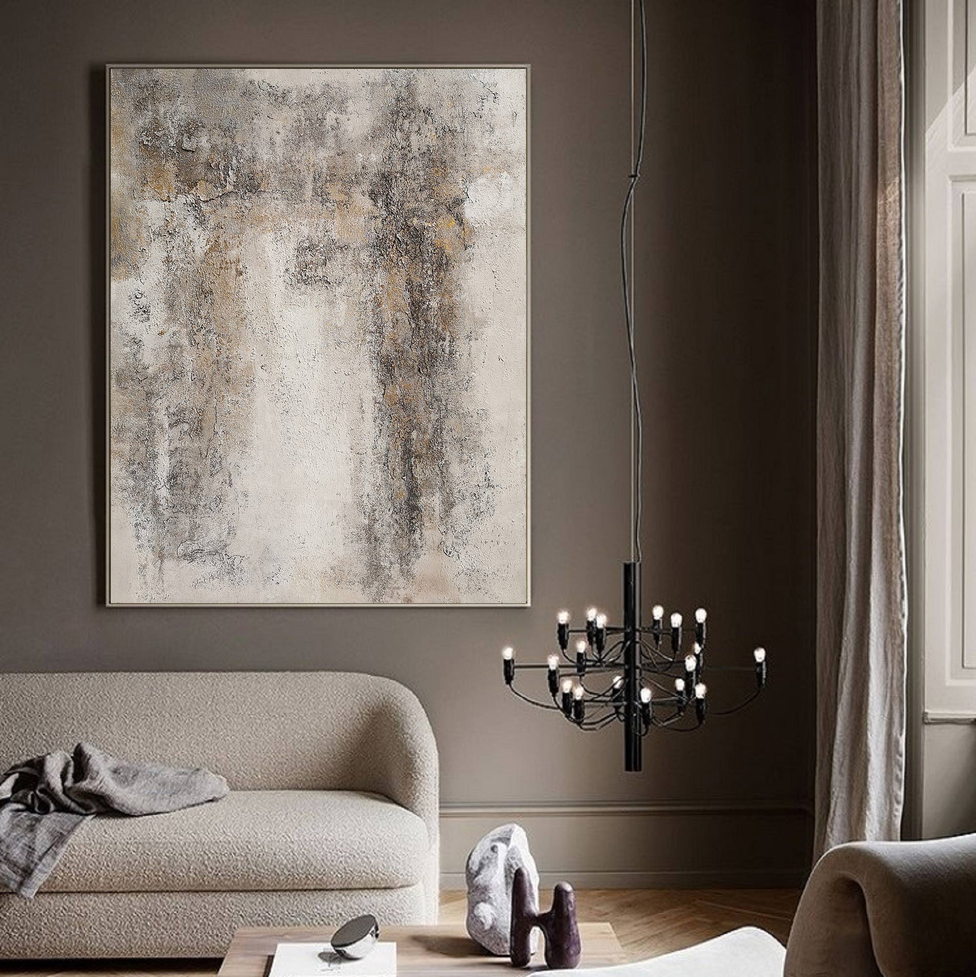 Beige Abstract Painting #ABAV95