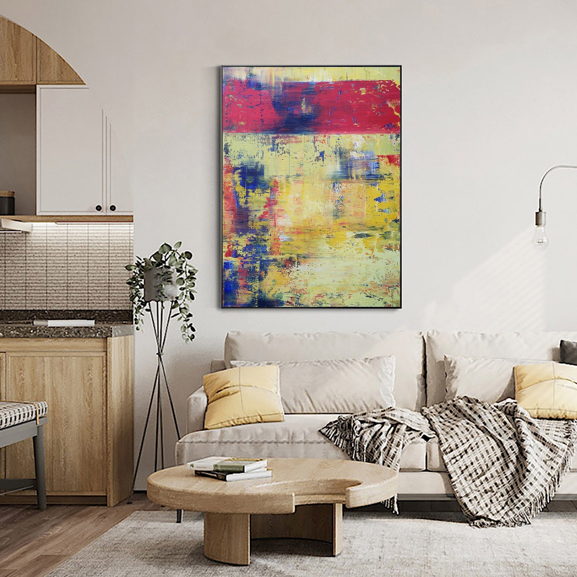 Yellow Red Abstract Painting #IS57