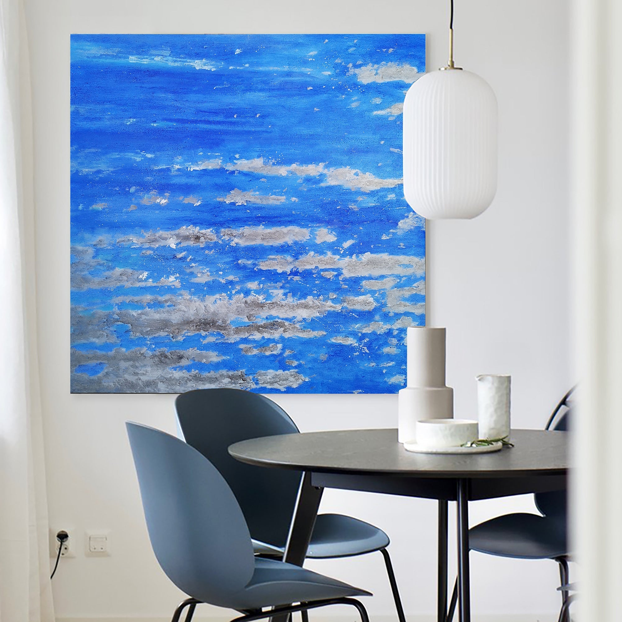 Square Blue Abstract Painting #IS50