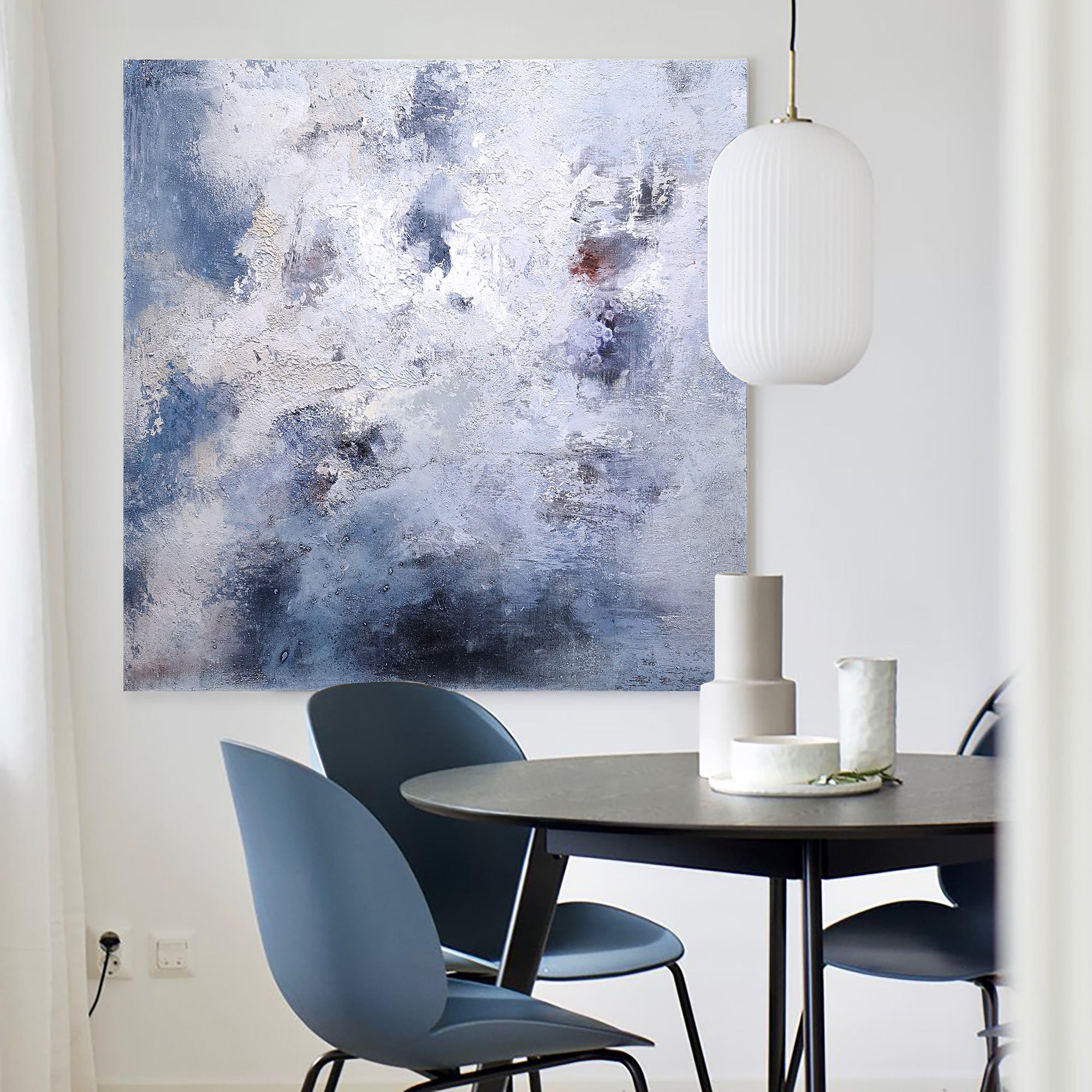 Square Blue Abstract Painting #IS41