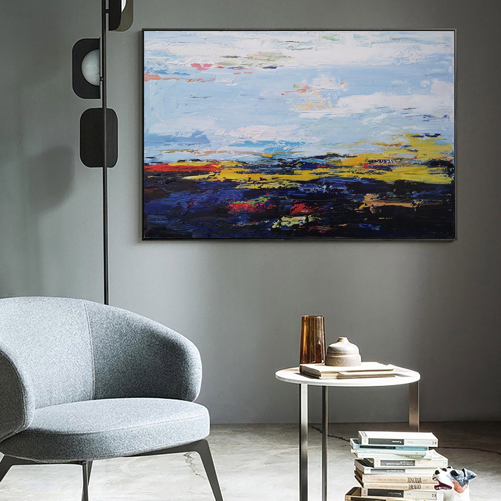 Blue Abstract Landscape Art #IS64