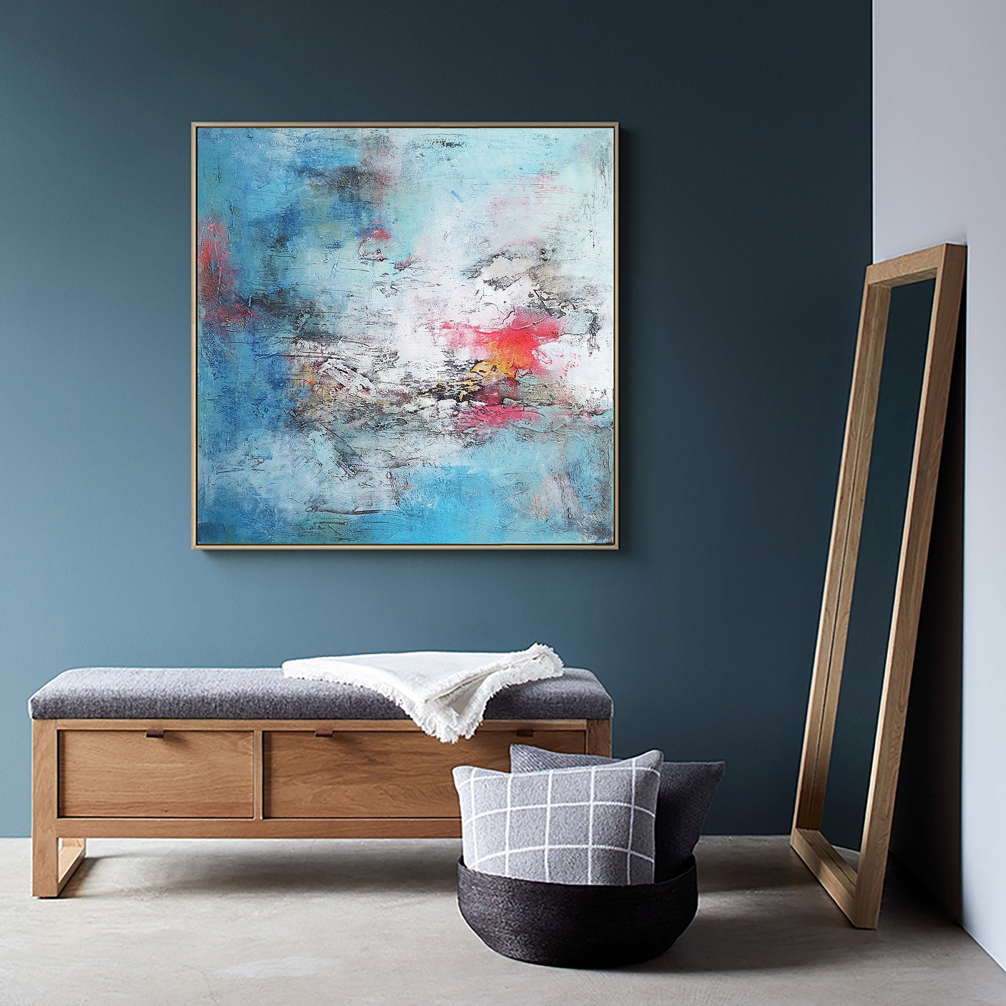 BLue Red Abstract Art #IS44