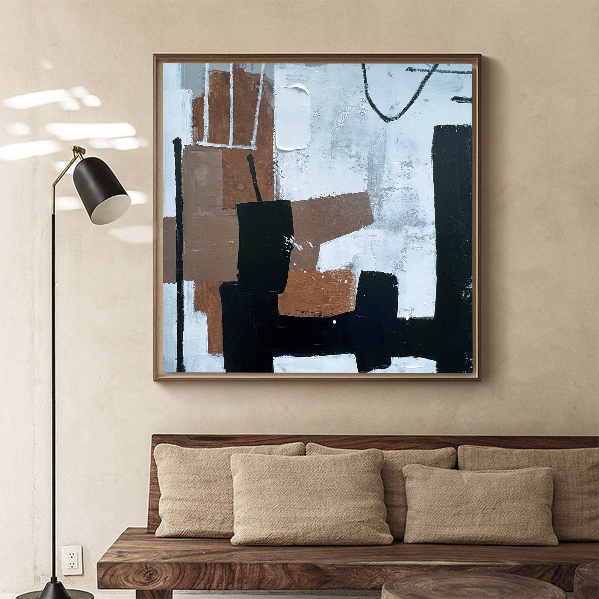 Black And Brown Abstract Painting #ABAS78