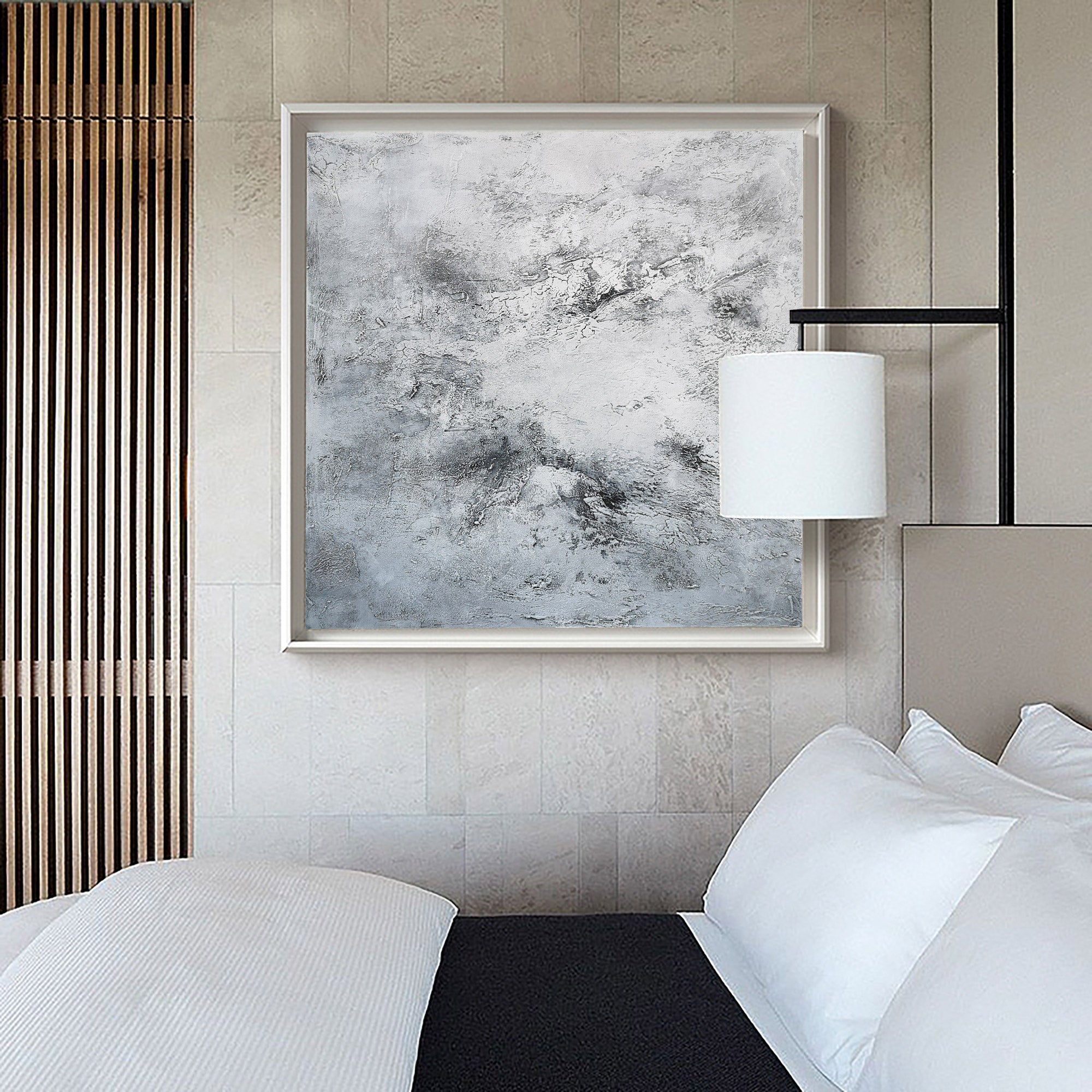 Grey WHite Abstract Painting #IS46