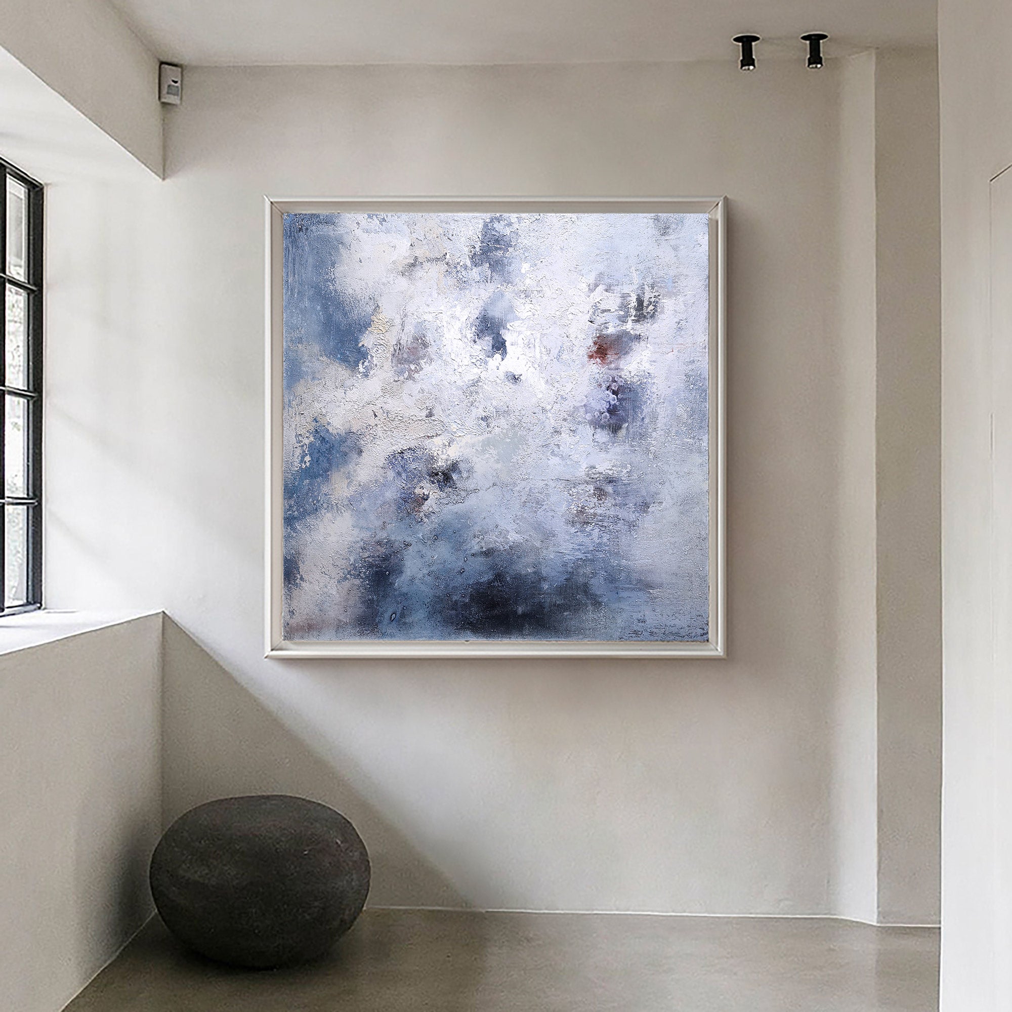 Square Blue Abstract Painting #IS41