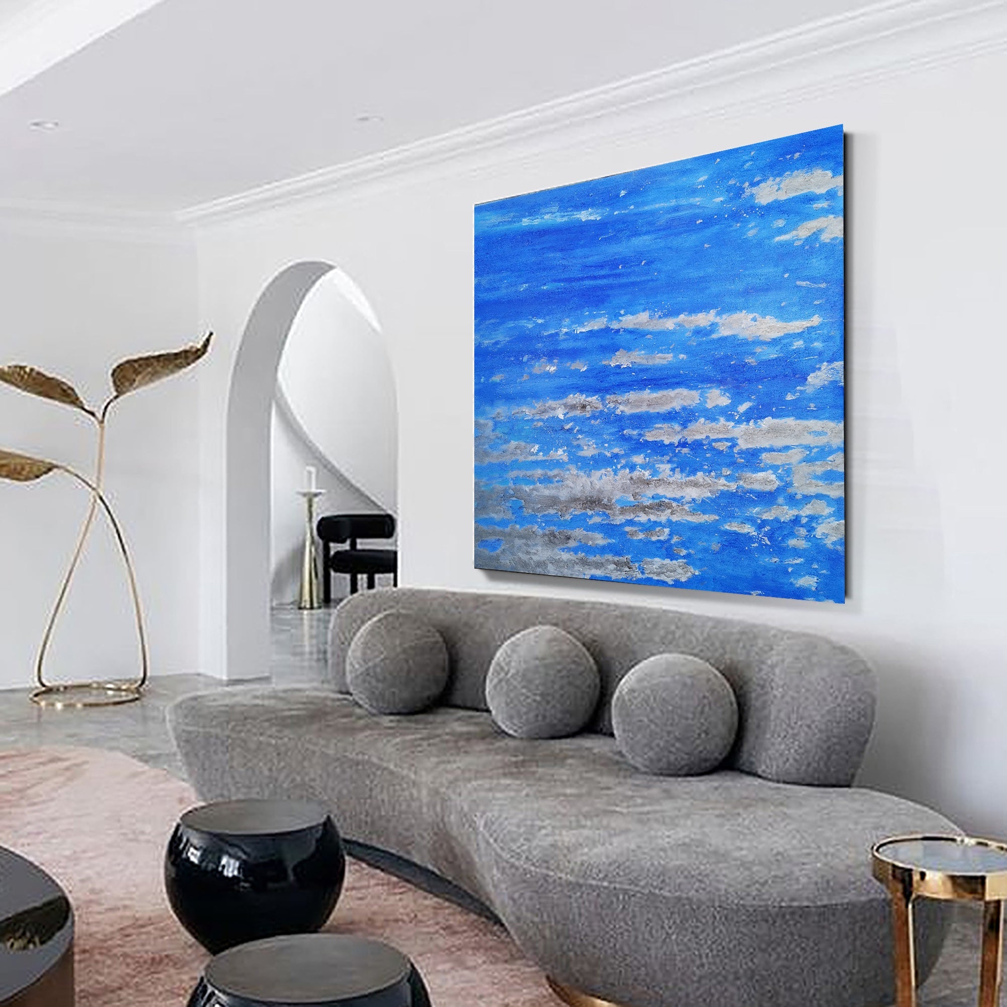 Square Blue Abstract Painting #IS50