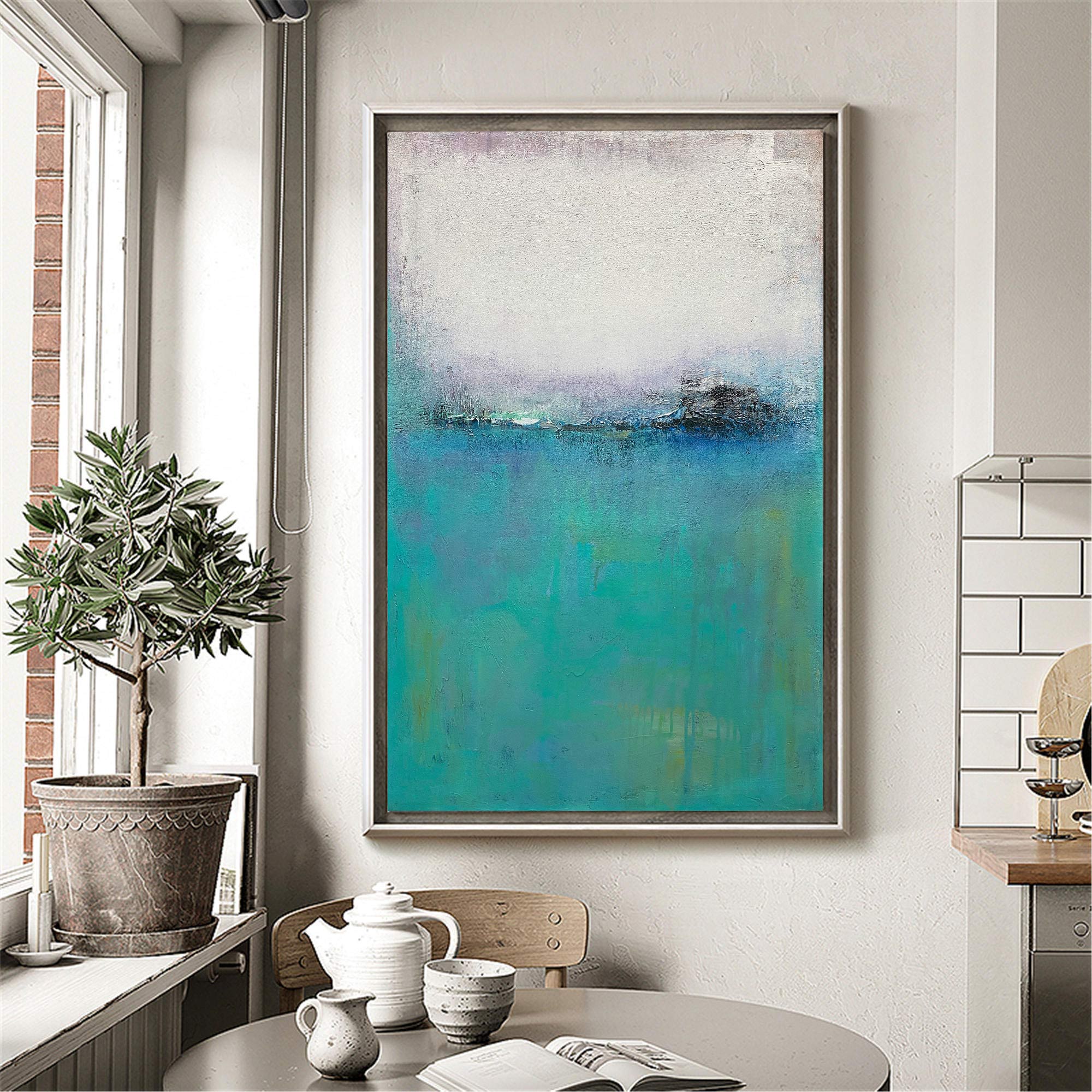 Peinture minimaliste bleue #ABAV166
