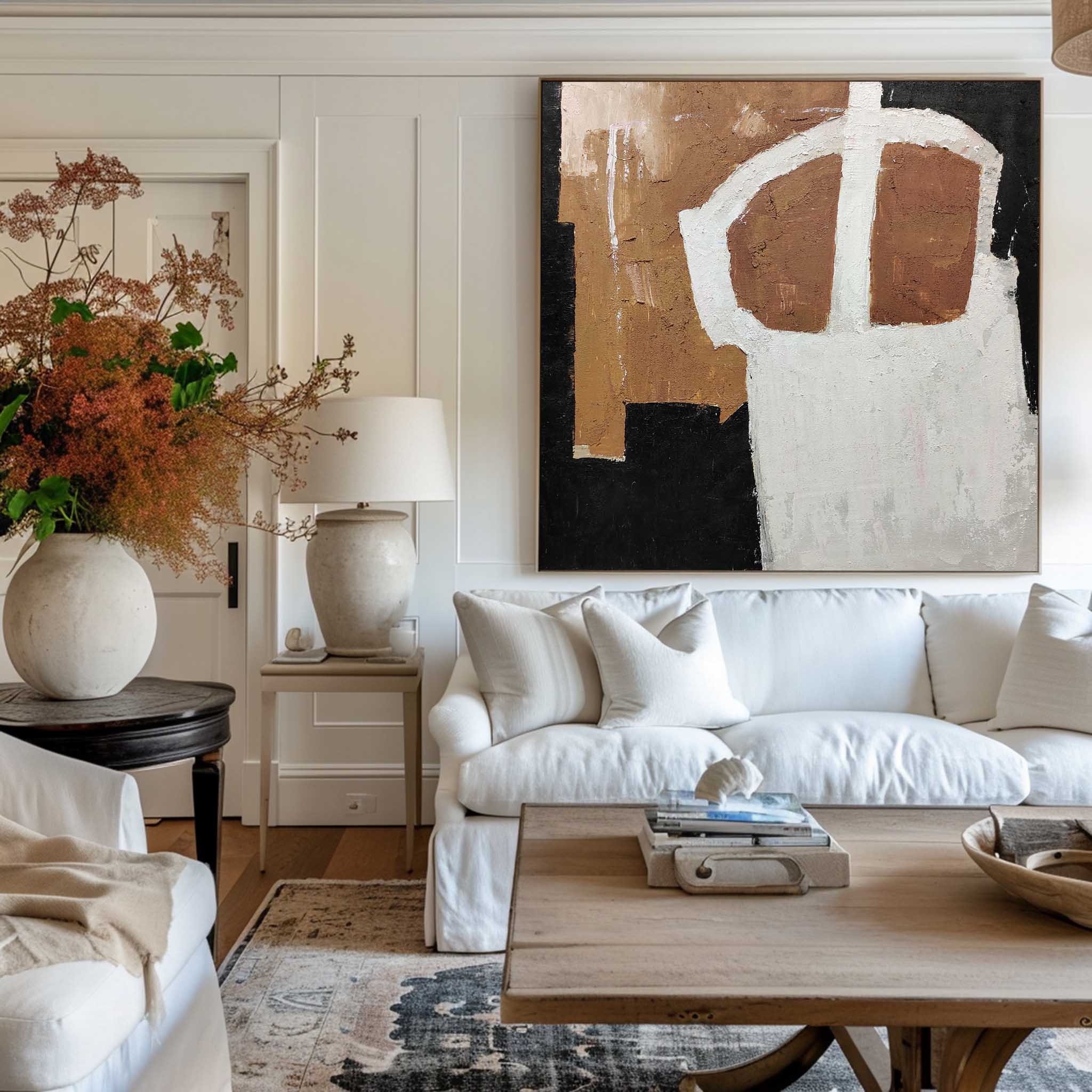Black And Brown Minimalist Painting #ABAS57
